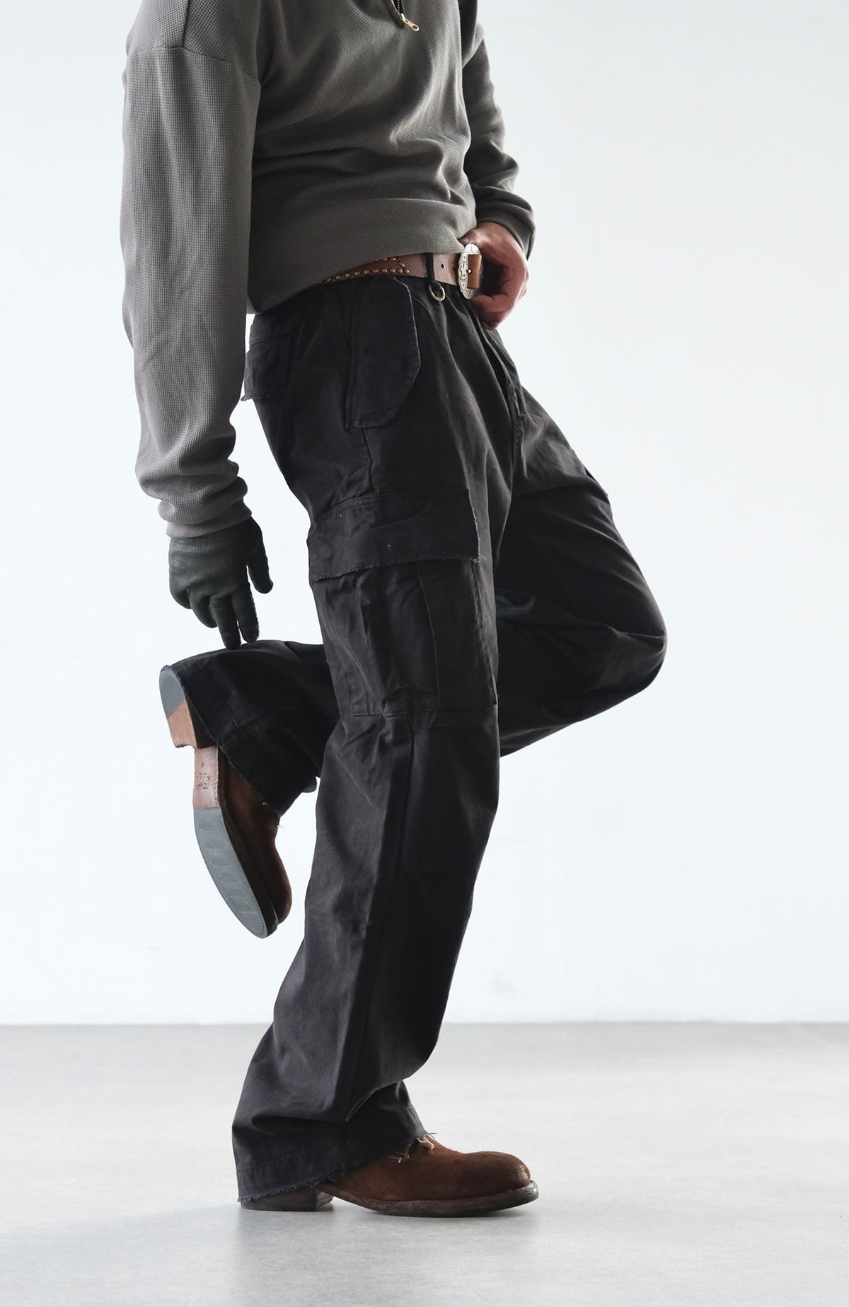 NEIGBORL Retro Washed Multi-Pocket Wide-Leg Cargo Pants