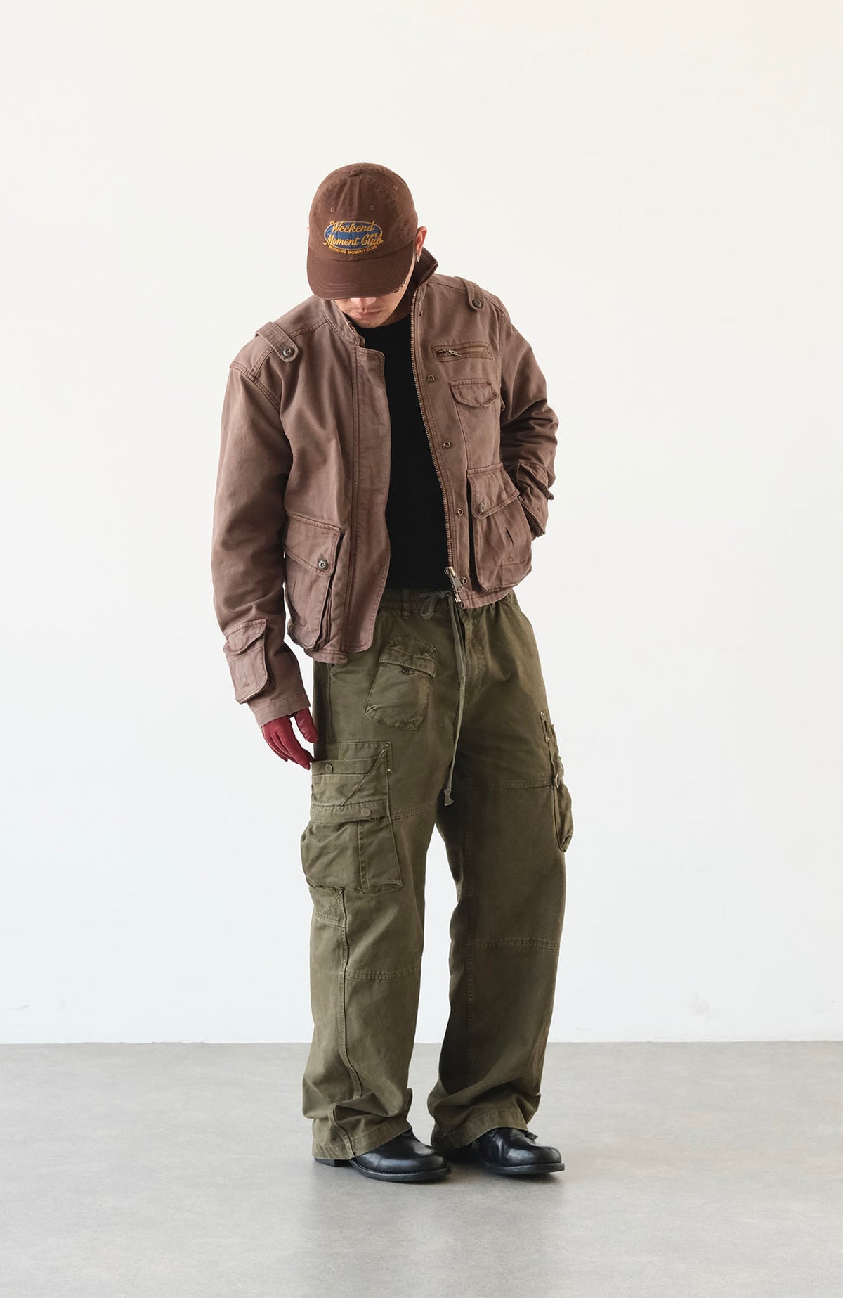 NEIGBORL Retro Washed Multi-Pocket Straight-Leg Cargo Pants