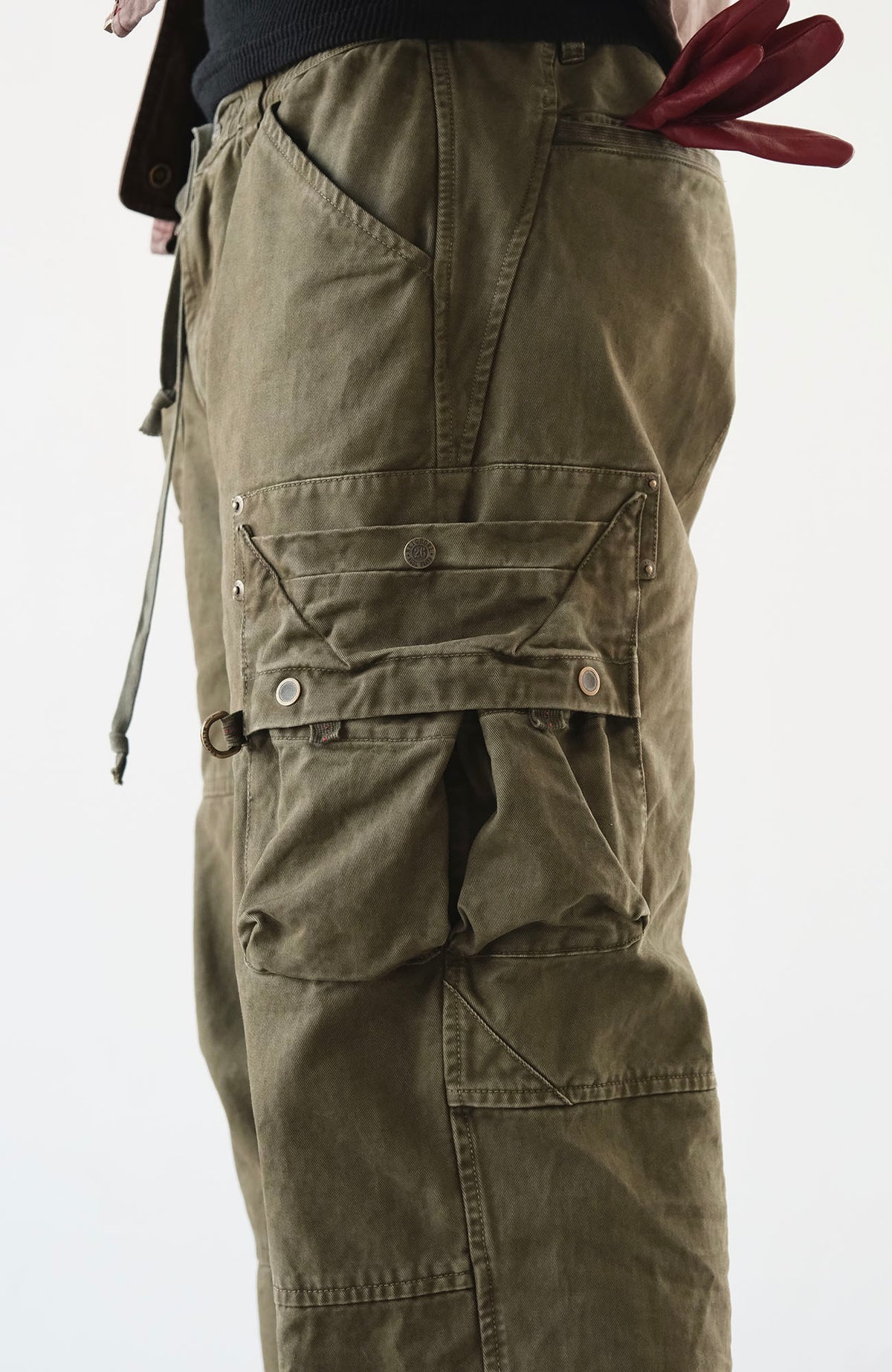 NEIGBORL Retro Washed Multi-Pocket Straight-Leg Cargo Pants