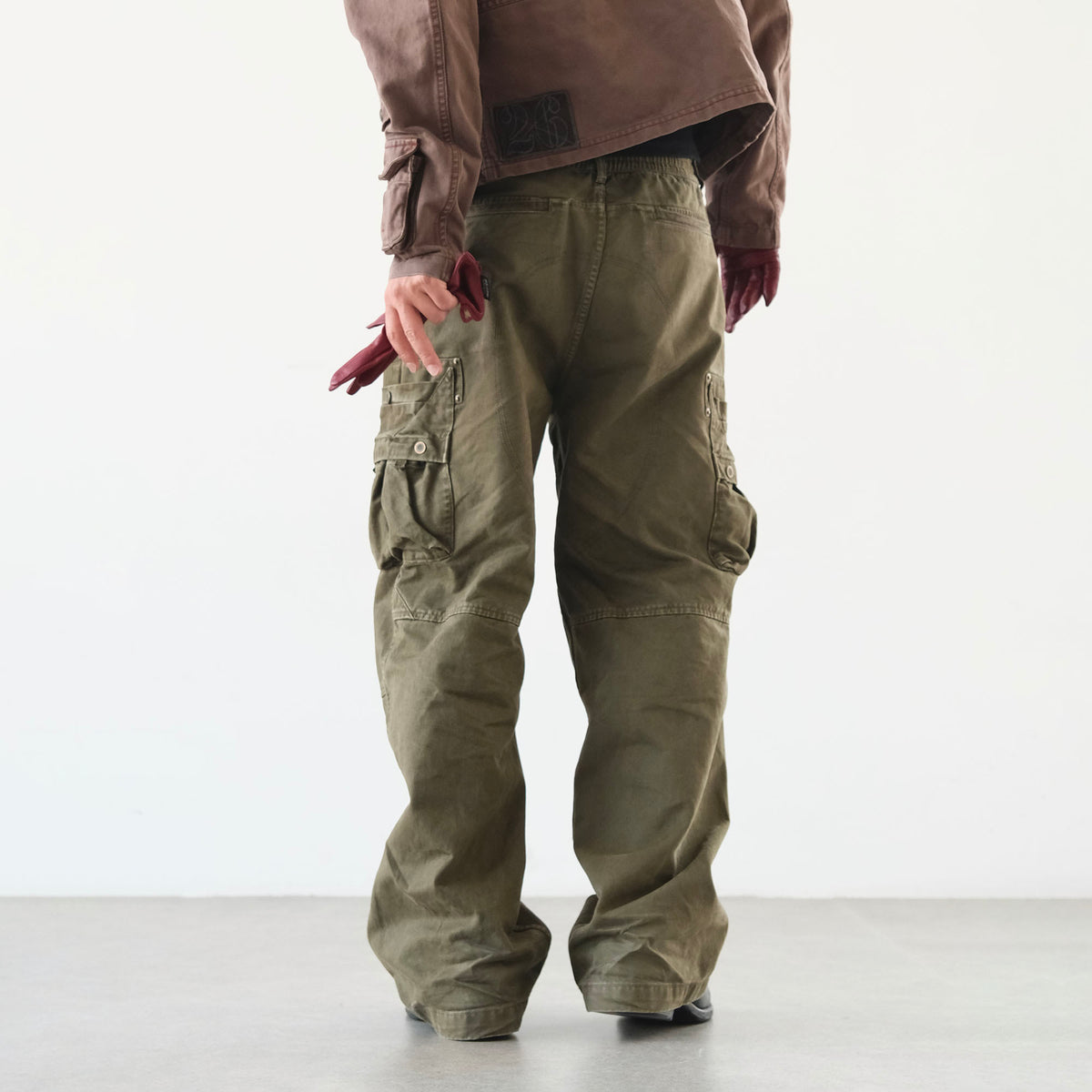 NEIGBORL Retro Washed Multi-Pocket Straight-Leg Cargo Pants