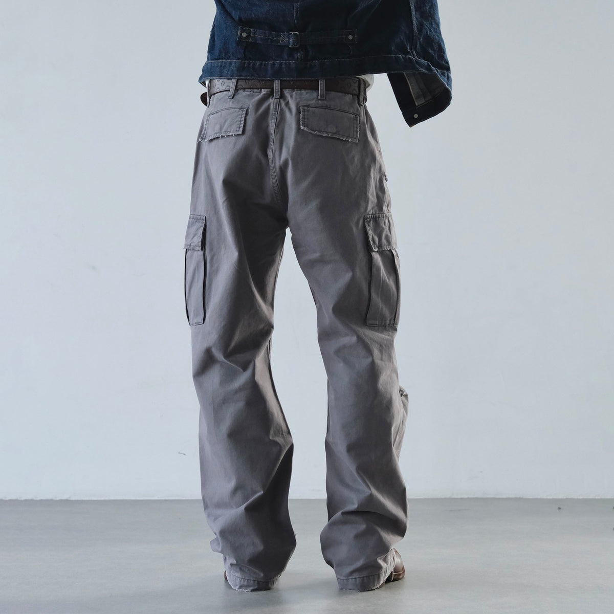 NEIGBORL Retro Washed Multi-Pocket Wide-Leg Cargo Pants