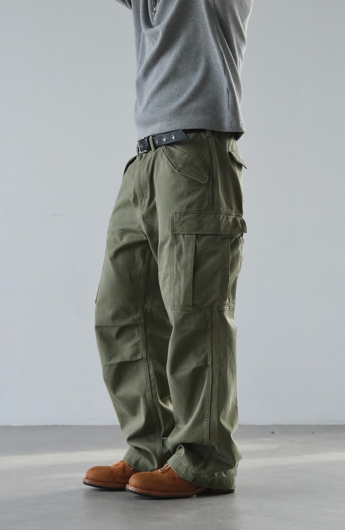 NEIGBORL Retro Camo Multi-Pocket Straight-Leg Cargo Pants