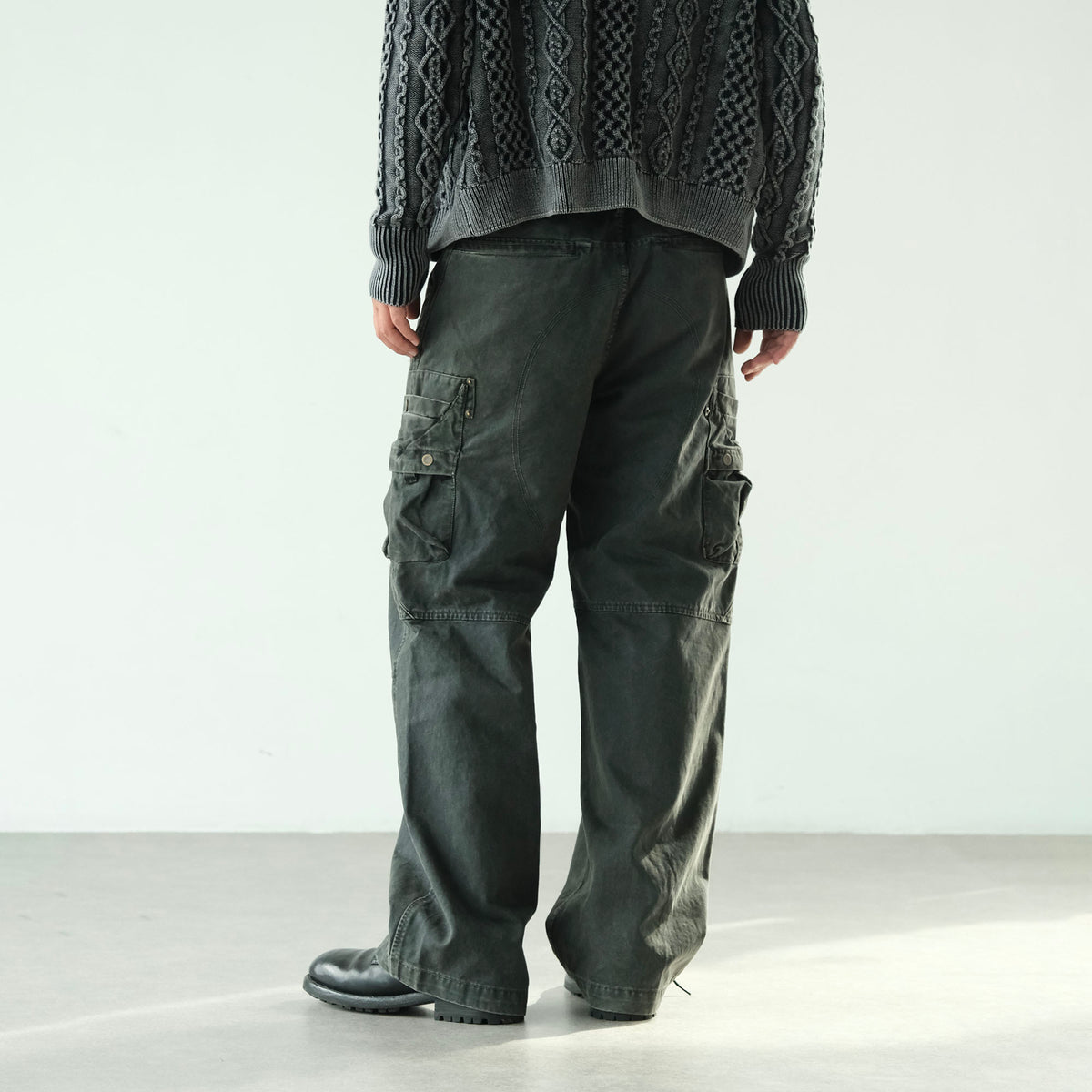 NEIGBORL Retro Washed Multi-Pocket Straight-Leg Cargo Pants
