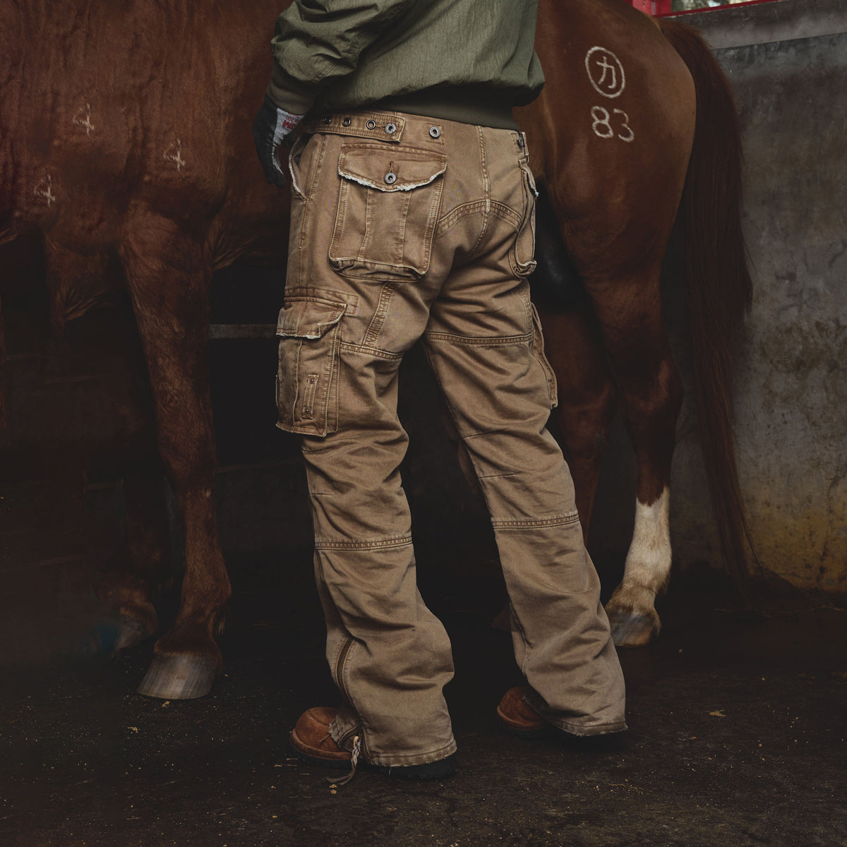 NEIGBORL Retro Multi-Pocket Zippered Straight-Leg Cargo Pants