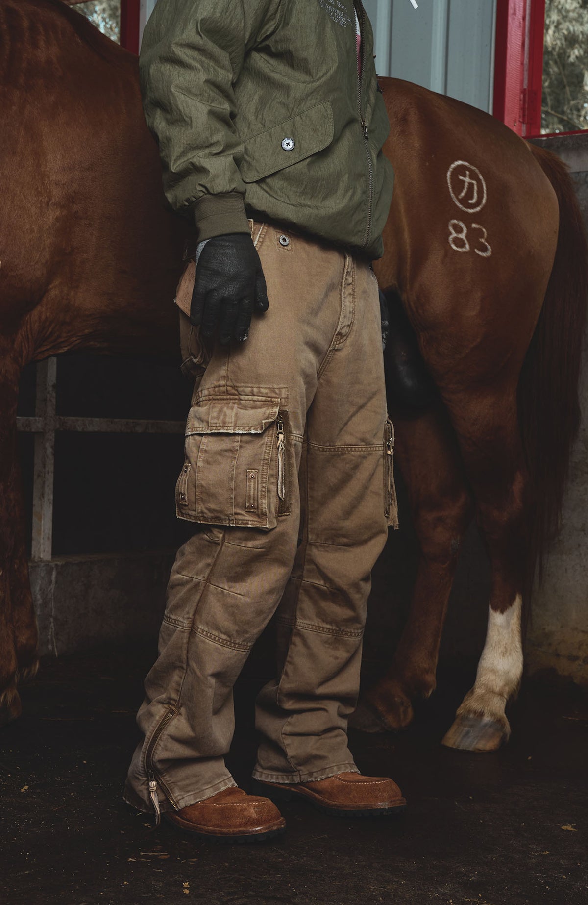 NEIGBORL Retro Multi-Pocket Zippered Straight-Leg Cargo Pants