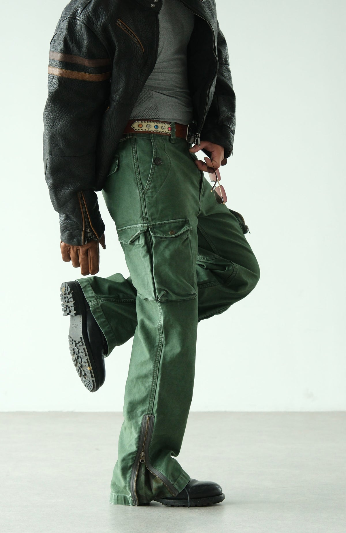NEIGBORL Retro Multi-Pocket Straight-Leg Cargo Pants