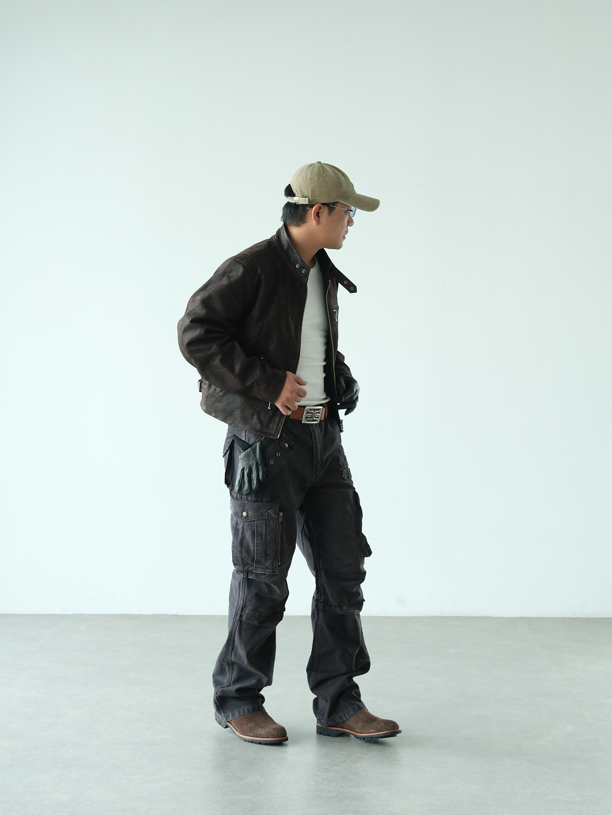 NEIGBORL Retro Washed Embroidered Cargo Pants