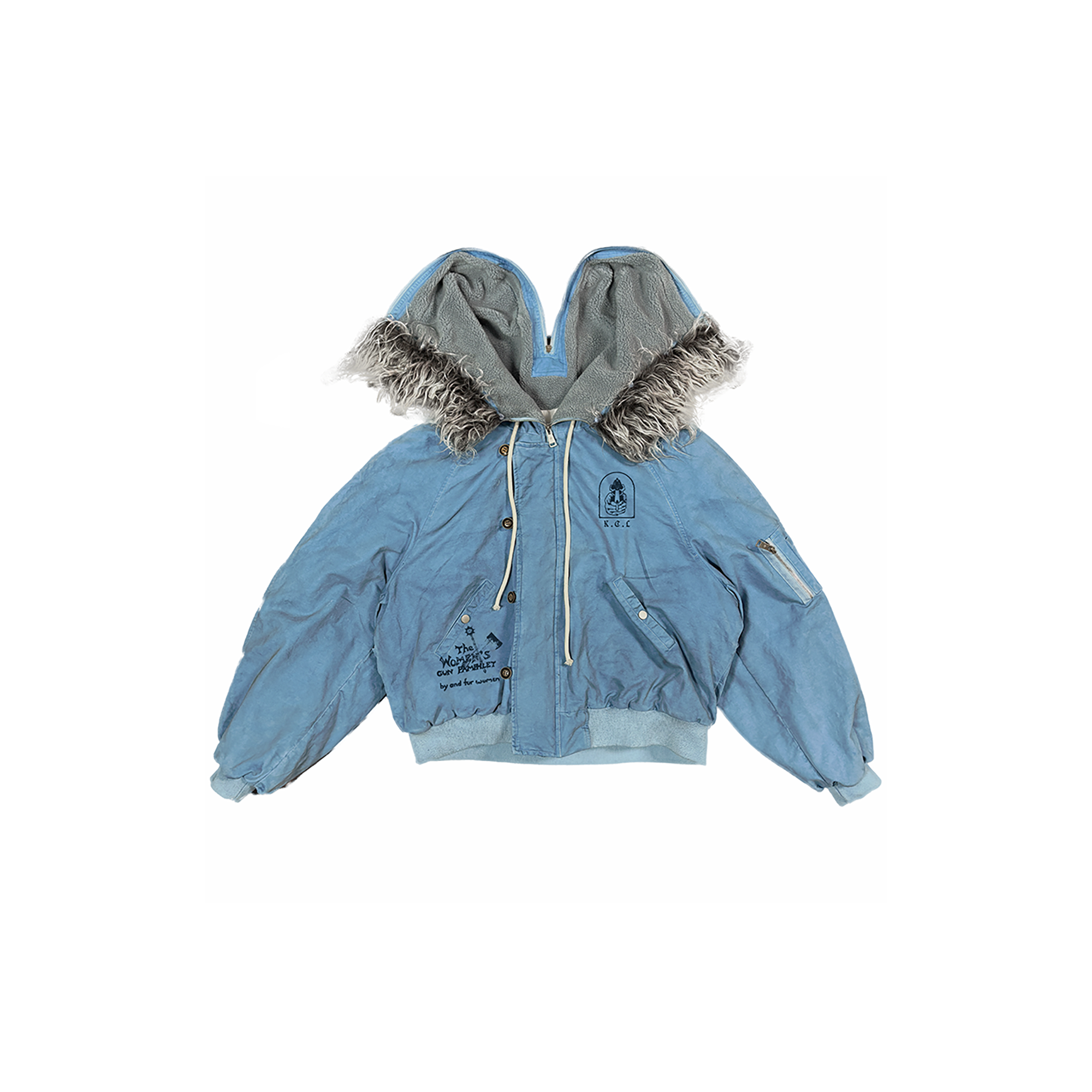 KLICK CLAK Washed Bomber Jacket