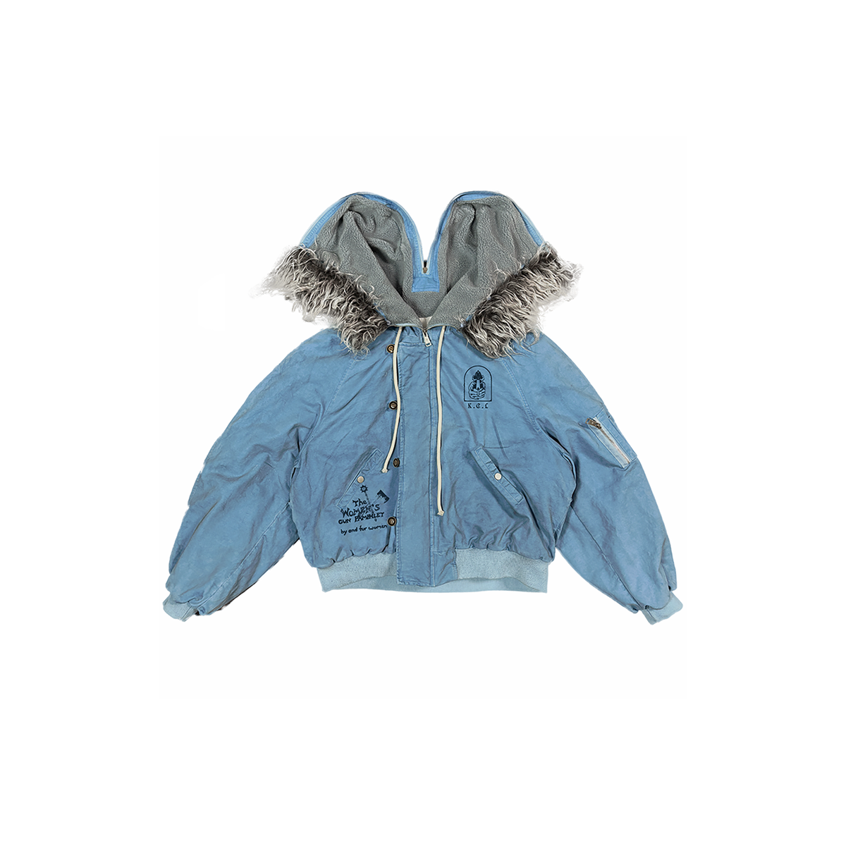 KLICK CLAK Washed Bomber Jacket