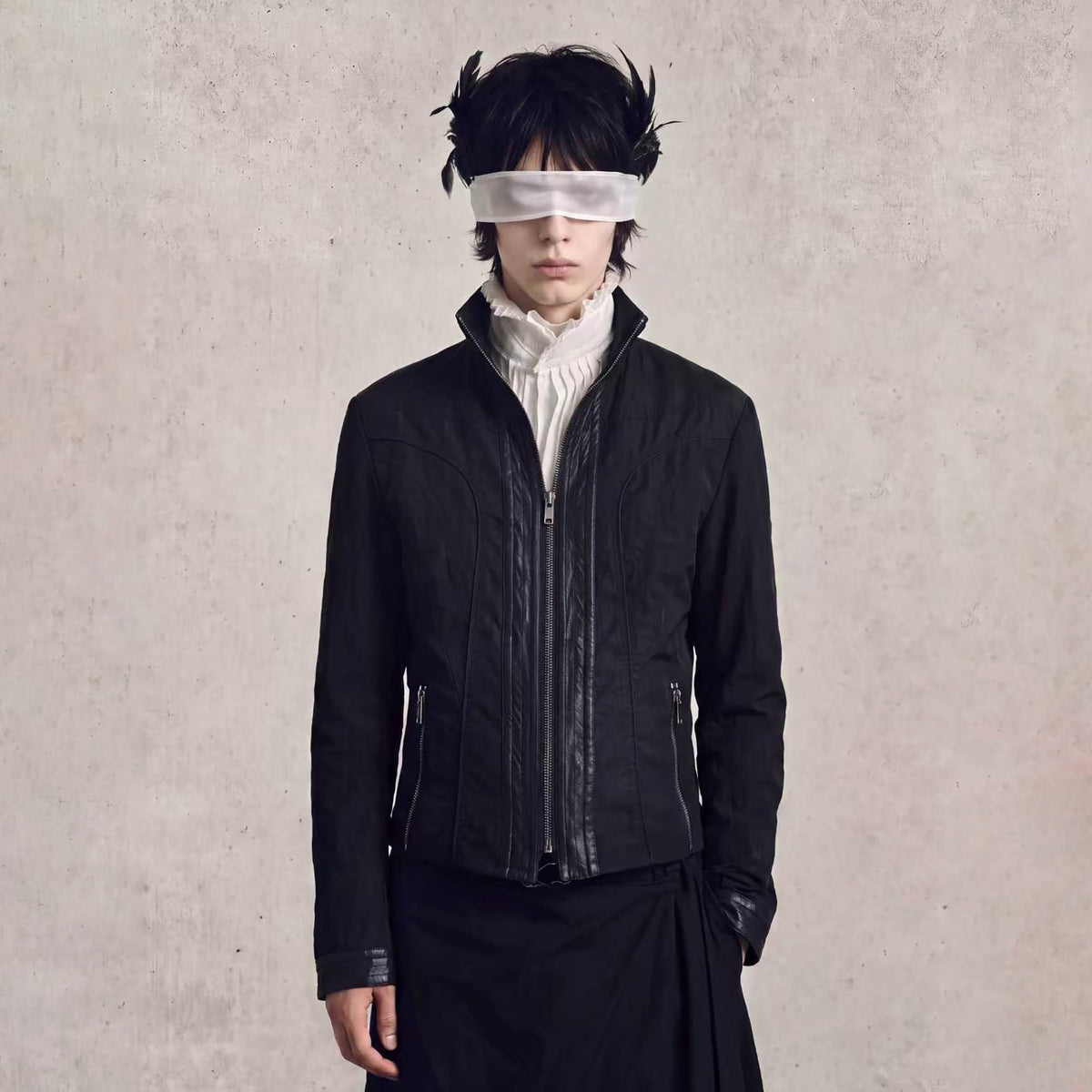 2000RSK Deconstructed Spliced Faux Leather Jacket