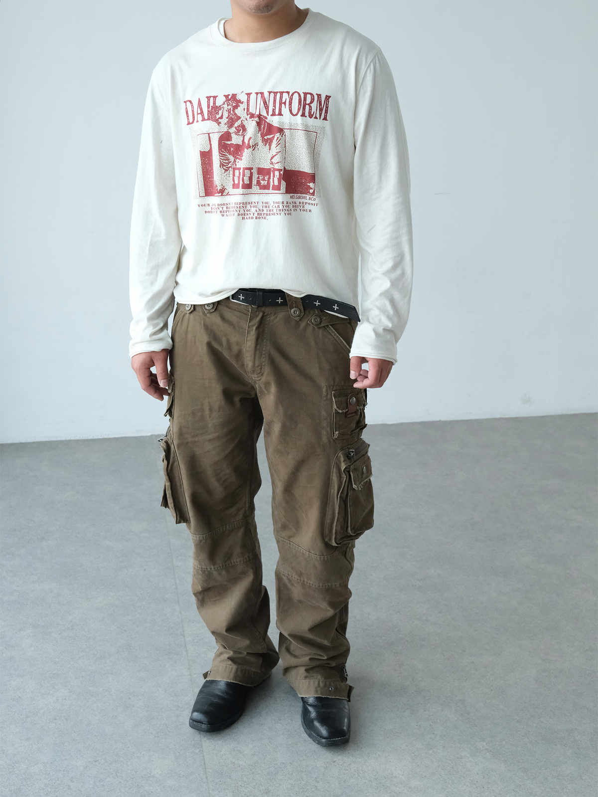 NEIGBORL Distressed Washed Utility Pants