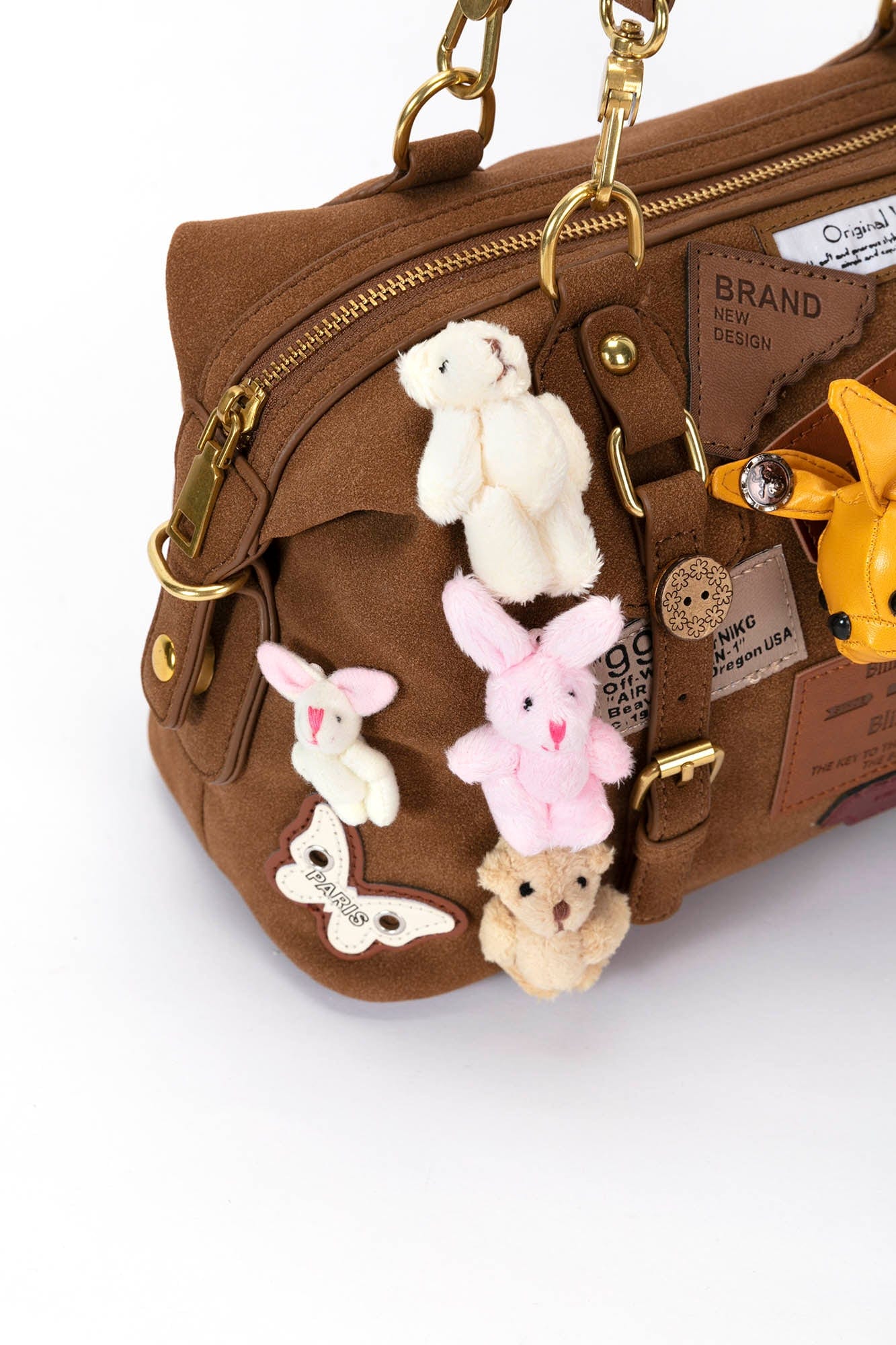 BLING BOX Plush Animal Charm Shoulder Bag