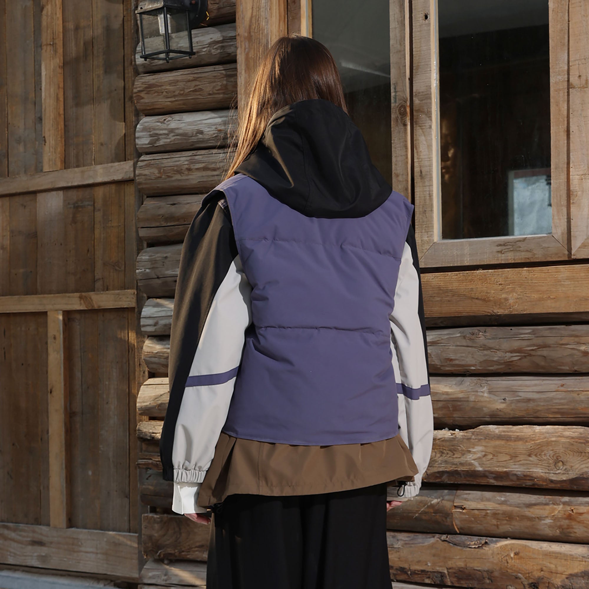 ERROR CODE ROBOT Contrast Waterproof Windbreaker with Detachable Down Vest, premium urban and streetwear designers apparel on PROJECTISR.com, ERROR CODE ROBOT