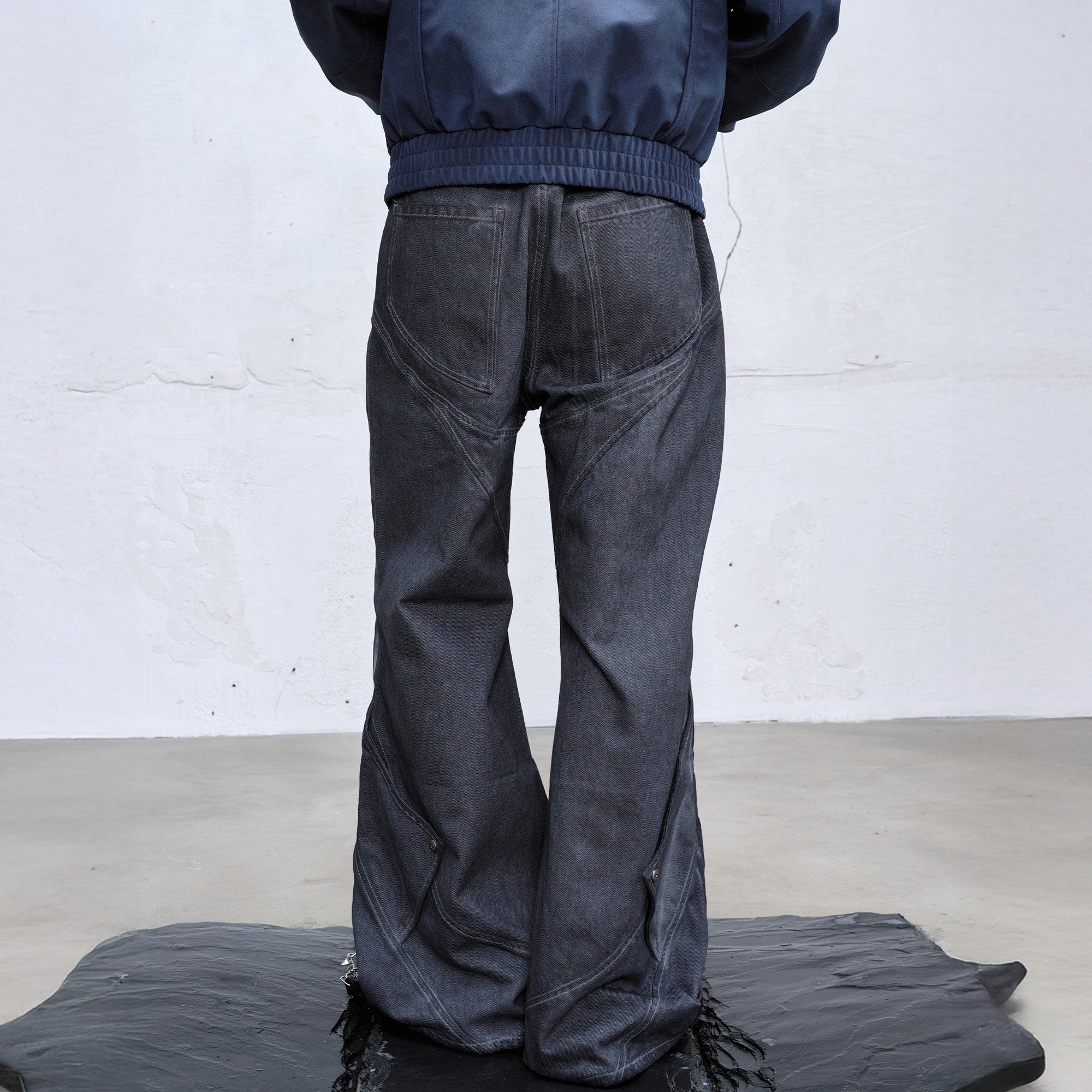 CATSSTAC Dyed Arc-Panel Wide-Leg Jeans, premium urban and streetwear designers apparel on PROJECTISR.com, CATSSTAC