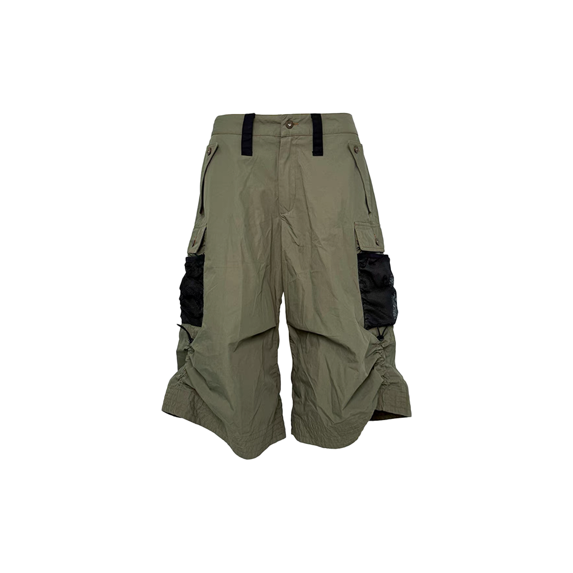 PCCVISION Contrast Panel Pleated Utility Shorts, premium urban and streetwear designers apparel on PROJECTISR.com, PCCVISION