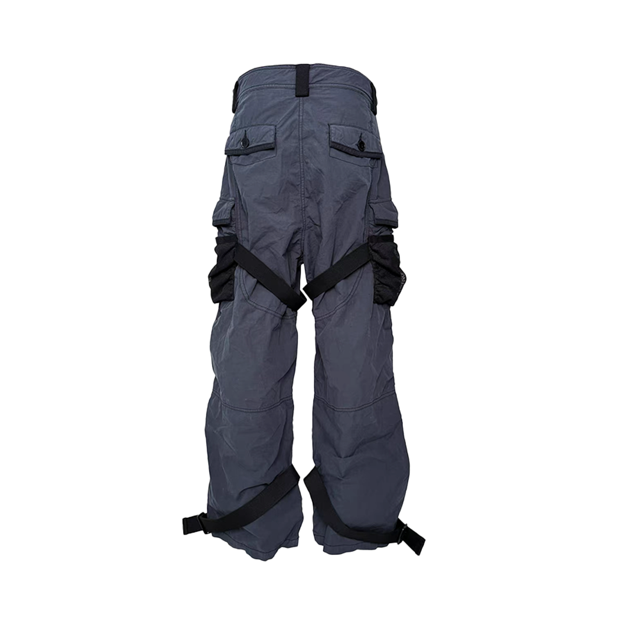 PCCVISION Adjustable Strap Washed Utility Cargo Pants, premium urban and streetwear designers apparel on PROJECTISR.com, PCCVISION
