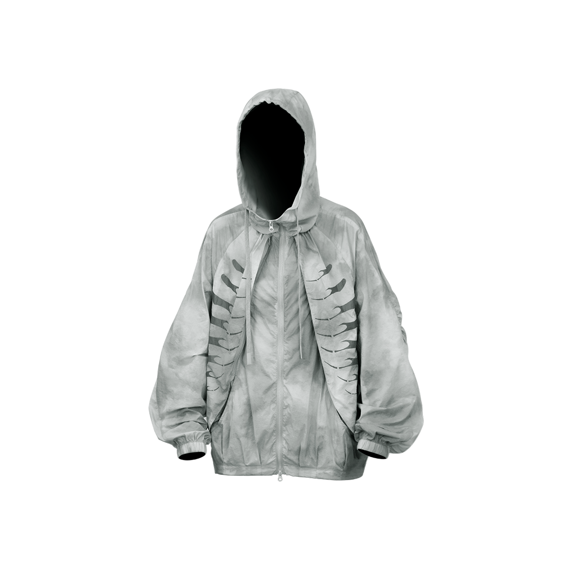 RELABEL Acid-Wash Balloon Hem Hooded Jacket Black, premium urban and streetwear designers apparel on PROJECTISR.com, RELABEL
