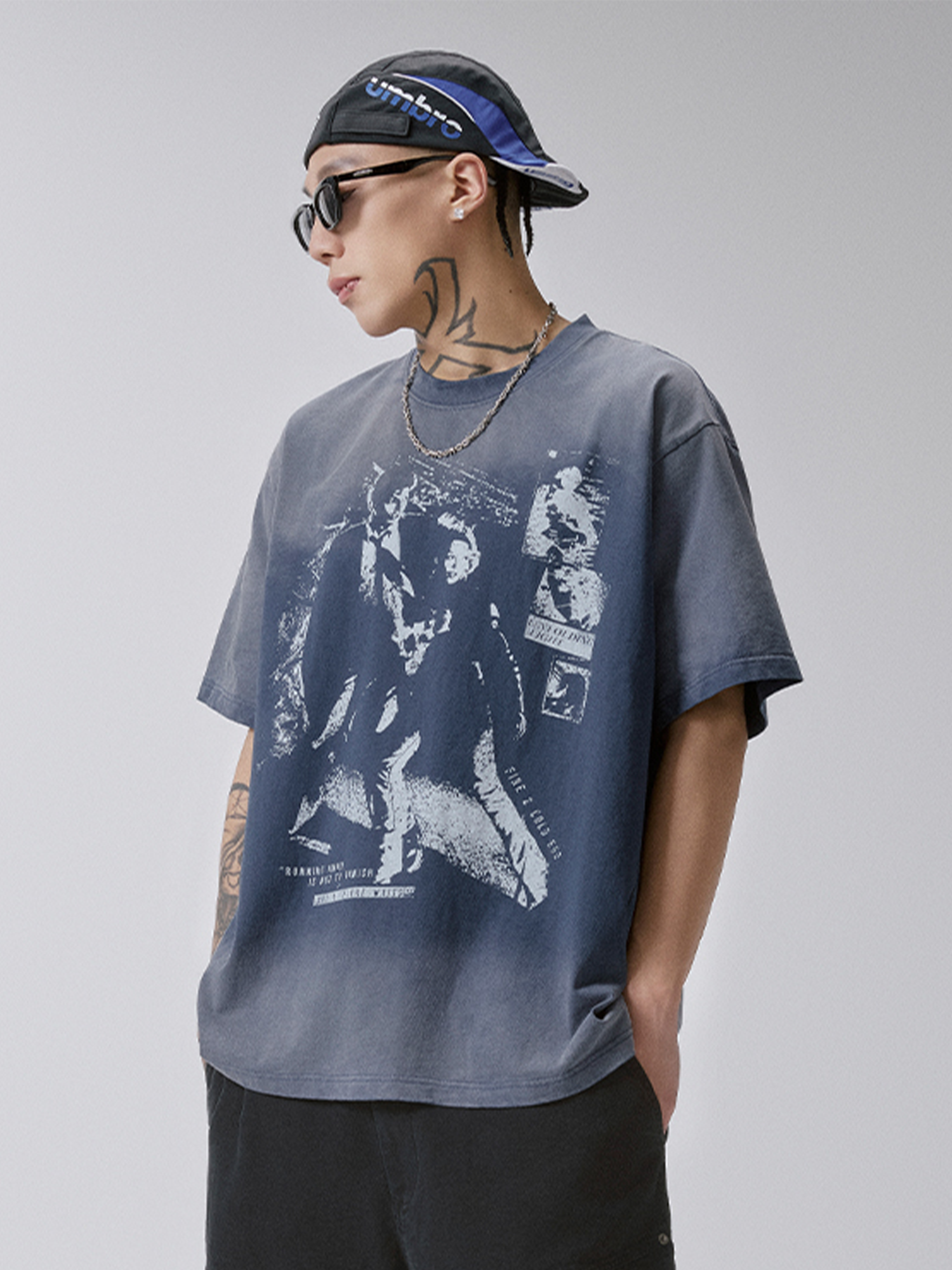 F2CE Gradient Washed Portrait Graphic T-Shirt