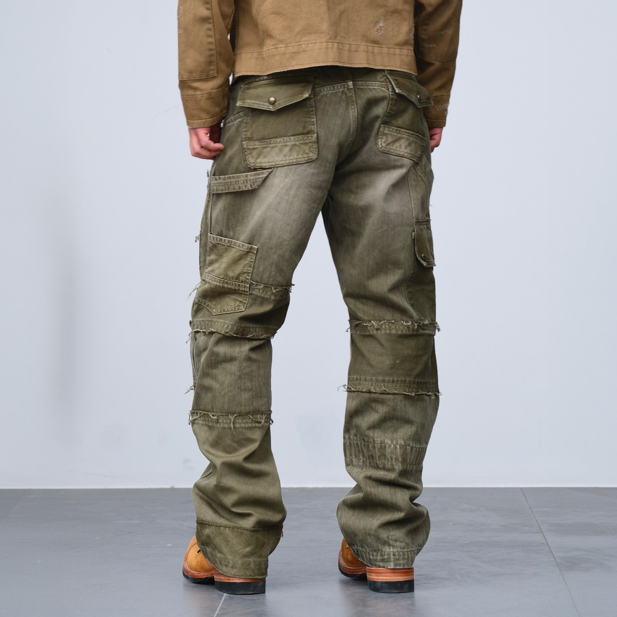 NEIGBORL Retro Distressed Paneled Cargo Pants, premium urban and streetwear designers apparel on PROJECTISR.com, NEIGBORL