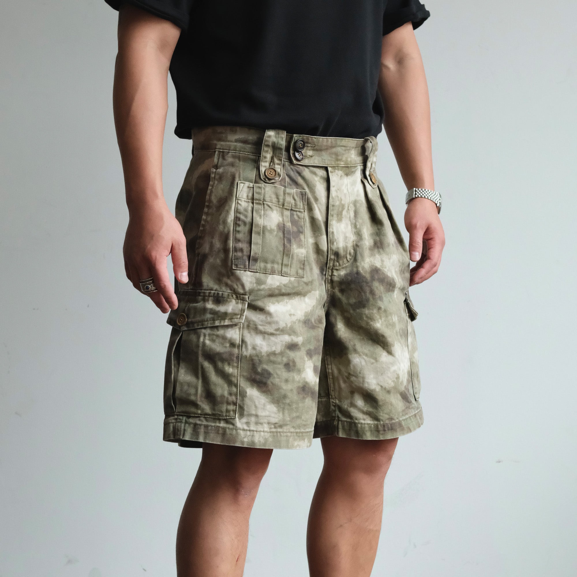 NEIGBORL Retro Washed Camo Cargo Shorts, premium urban and streetwear designers apparel on PROJECTISR.com, NEIGBORL