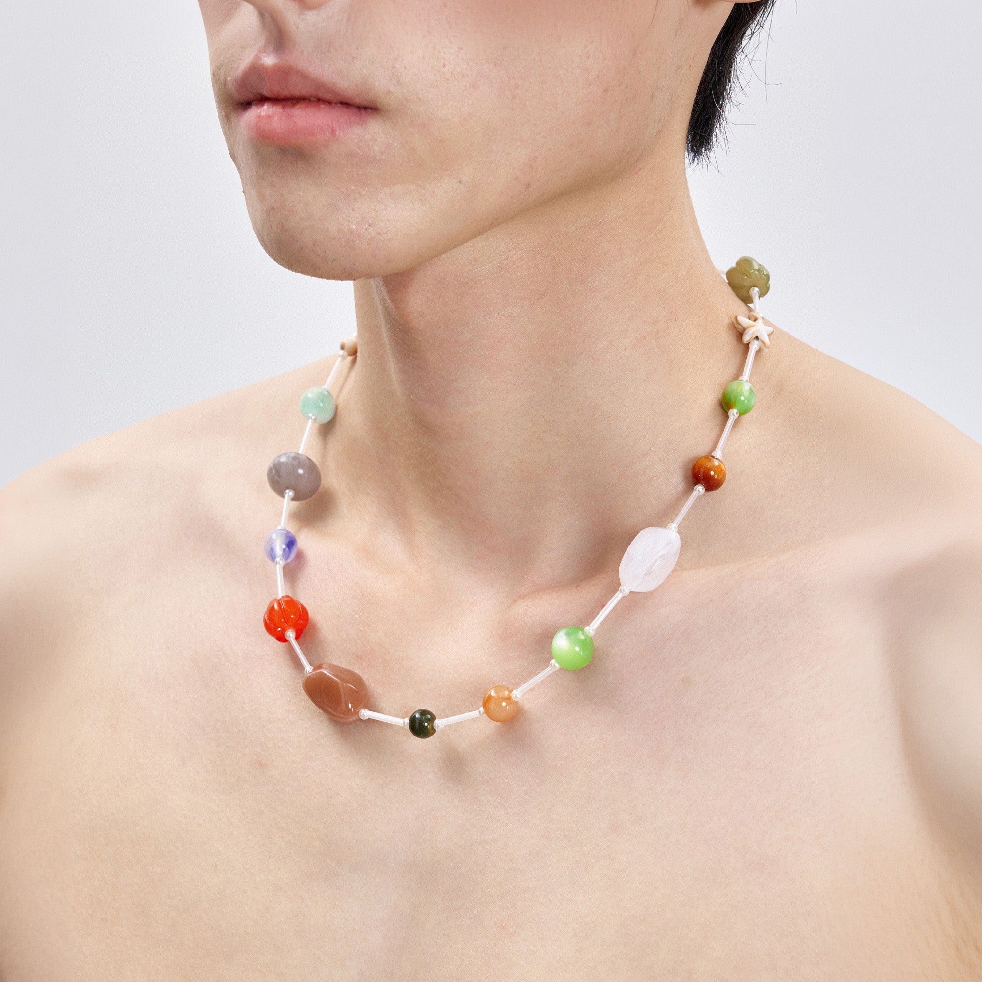 TUIMU Beaded Gemstone Necklace, premium urban and streetwear designers apparel on PROJECTISR.com, TUIMU