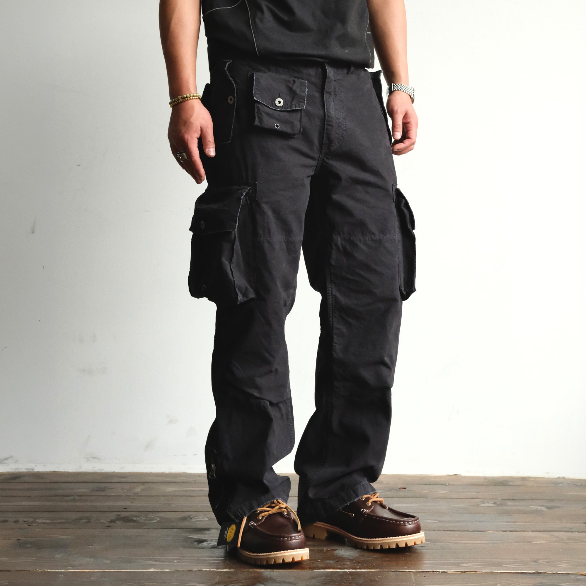 NEIGBORL Washed Distressed Multi-Pocket Cargo Pants, premium urban and streetwear designers apparel on PROJECTISR.com, NEIGBORL