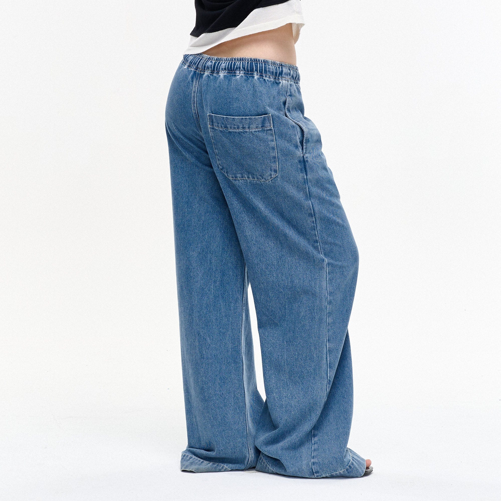 LEONSENSE Classical Tencel Drawstring Oversized Jeans, premium urban and streetwear designers apparel on PROJECTISR.com, LEONSENSE