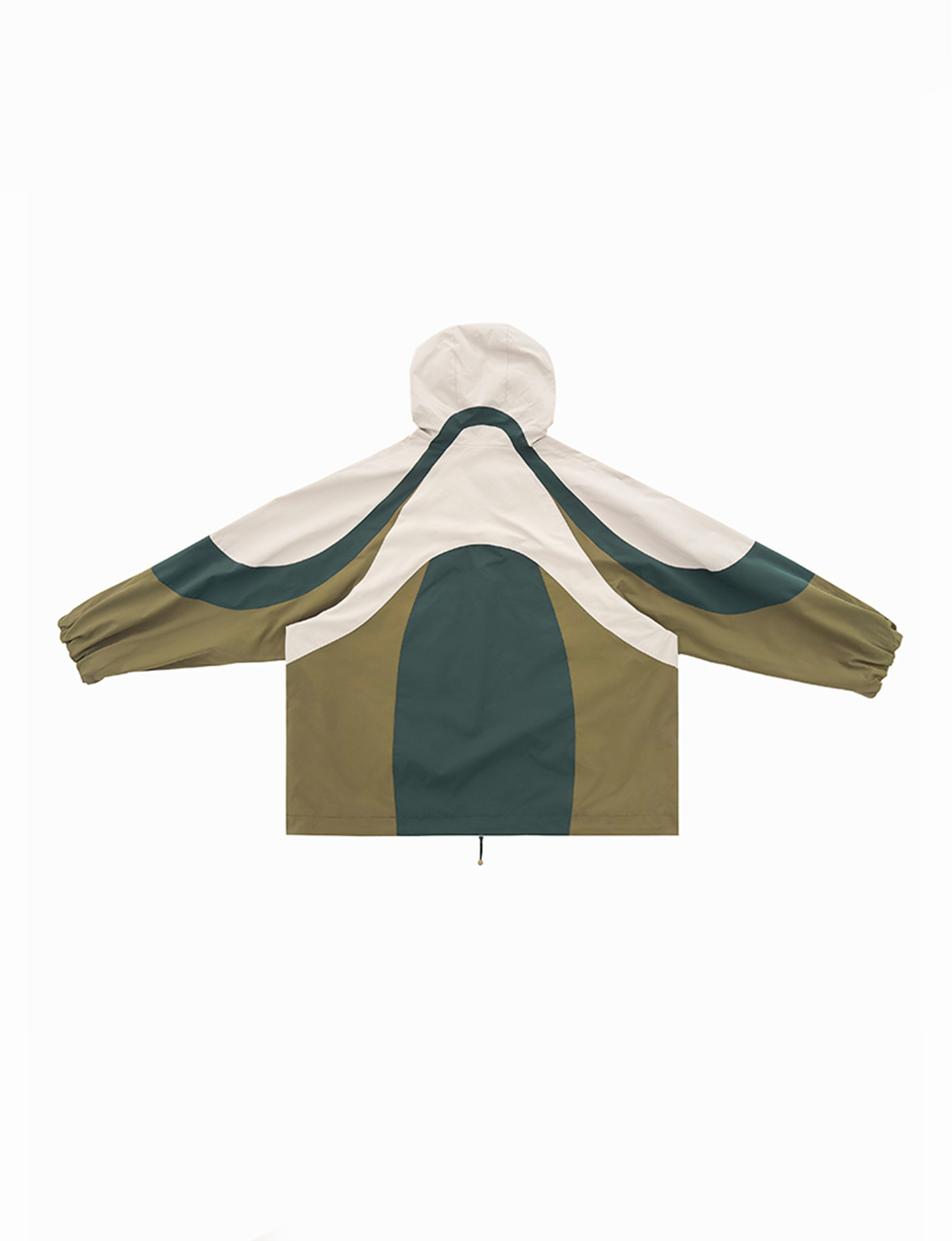 MIICHOUS Contrast Curved Panel Hooded Jacket