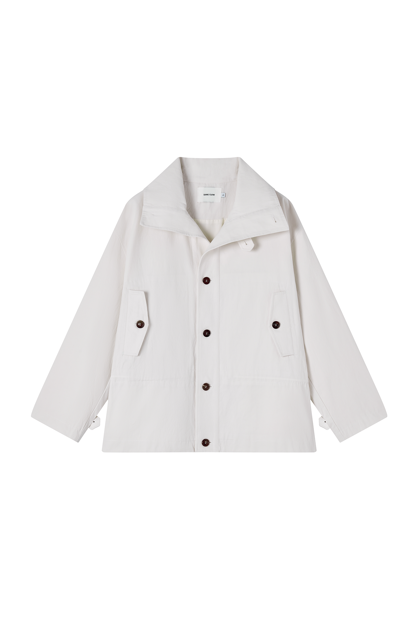 SAME FLOW Stand-Collar Drawstring-Waist Jacket