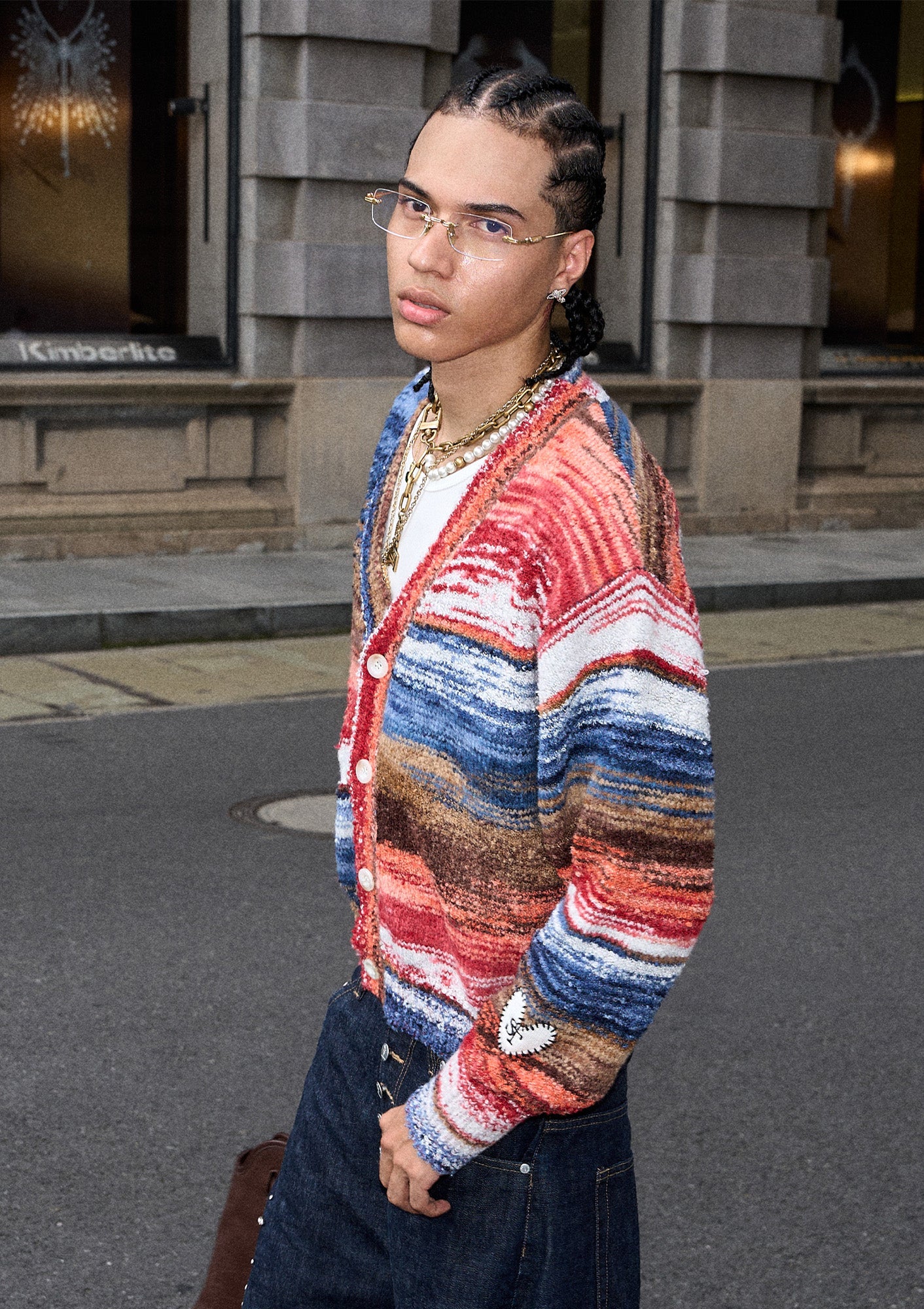 STEEPC Gradient Heartpatch Boxy Cardigan, premium urban and streetwear designers apparel on PROJECTISR.com, STEEPC