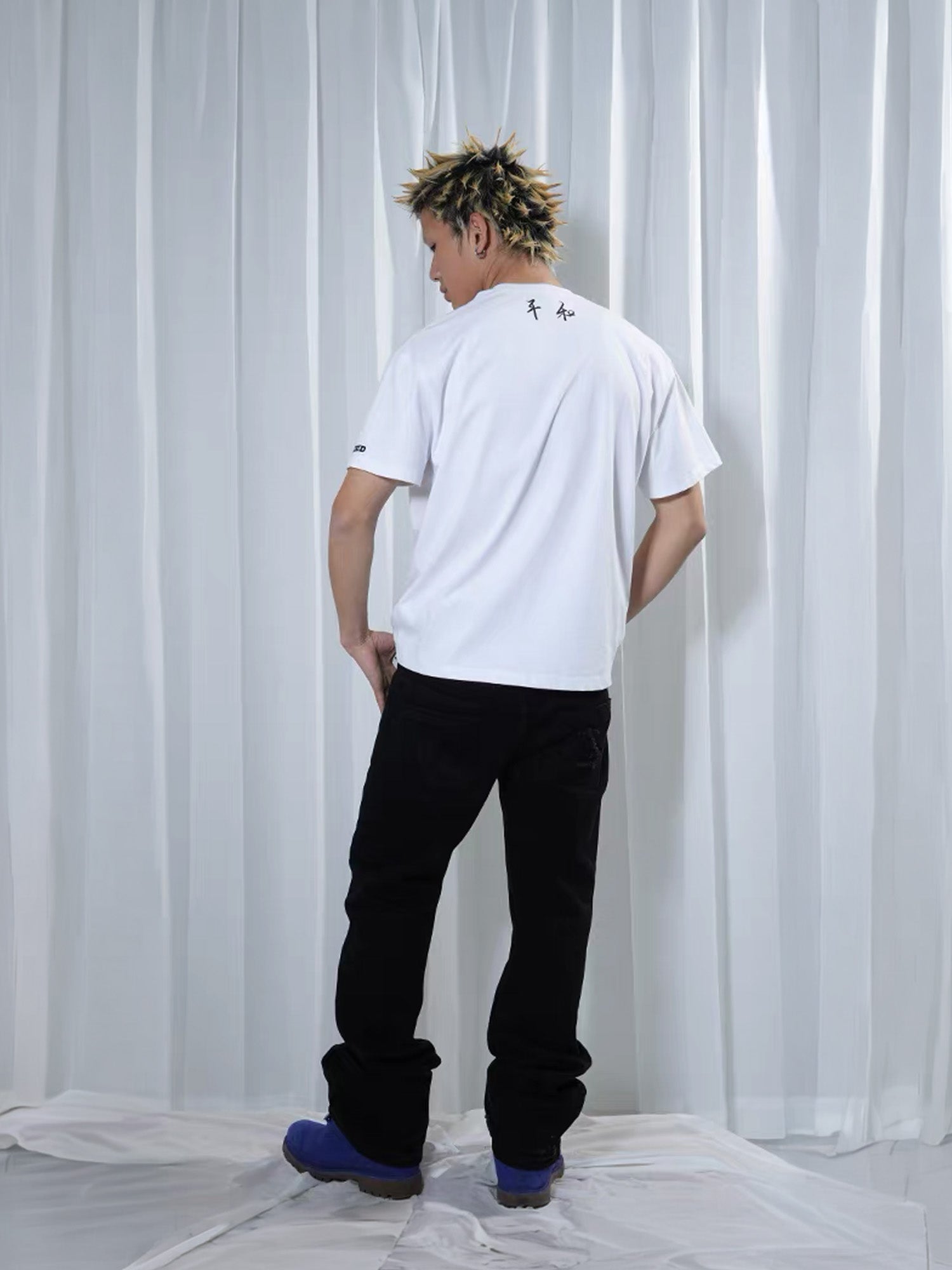 VINKID Double-Waist Script Graphic Jeans, premium urban and streetwear designers apparel on PROJECTISR.com, VINKID