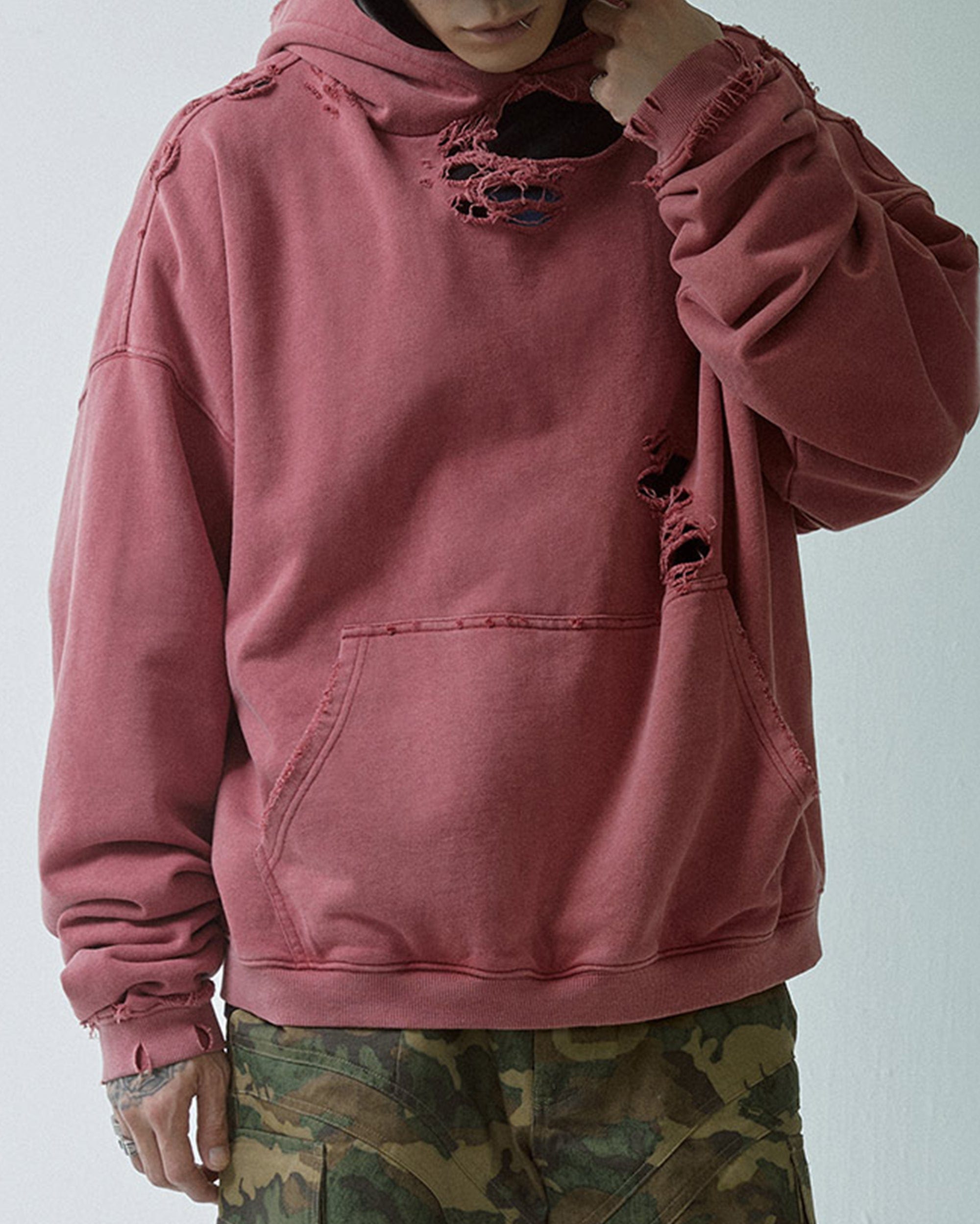 F2CE Essential Oversized Distressed Hoodie