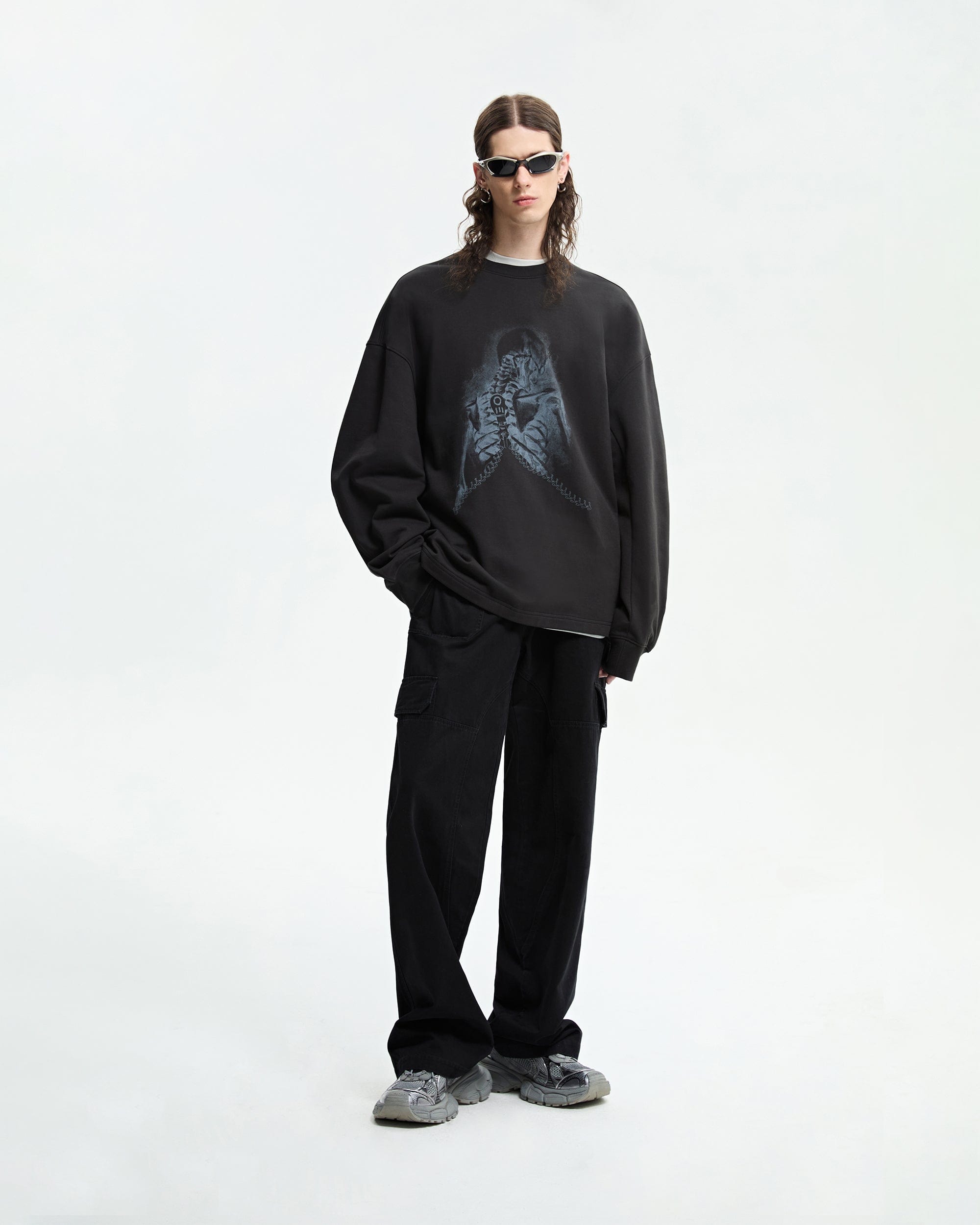 ORGANIC EMOTION Deconstructed Layered-pocket Button Pants