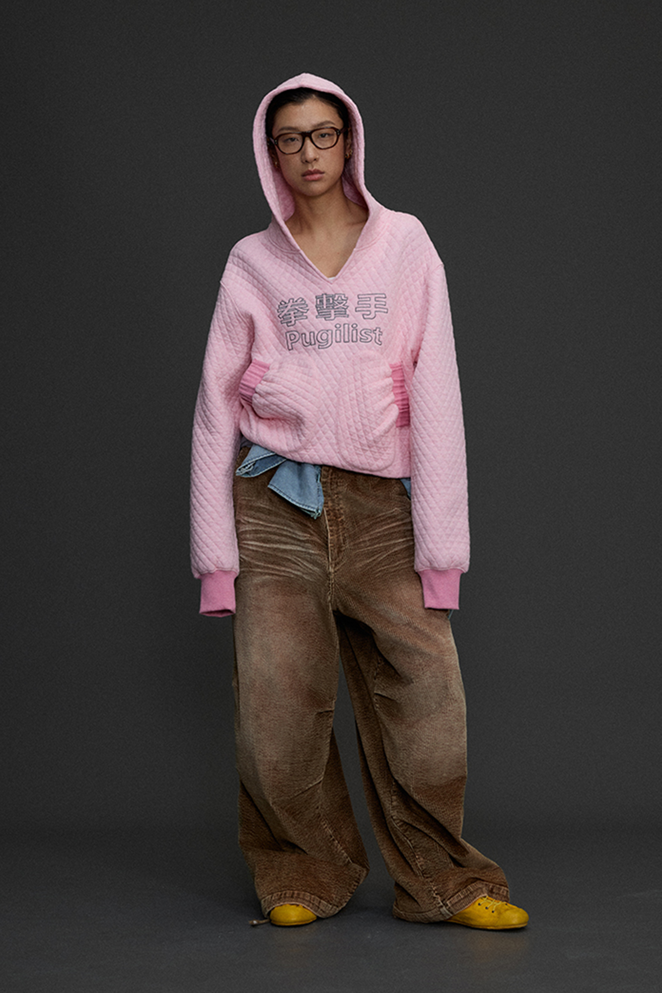 NIANJIUYIKOUER Washed Distressed Corduroy Wide-Leg Pants, premium urban and streetwear designers apparel on PROJECTISR.com, NIANJIUYIKOUER
