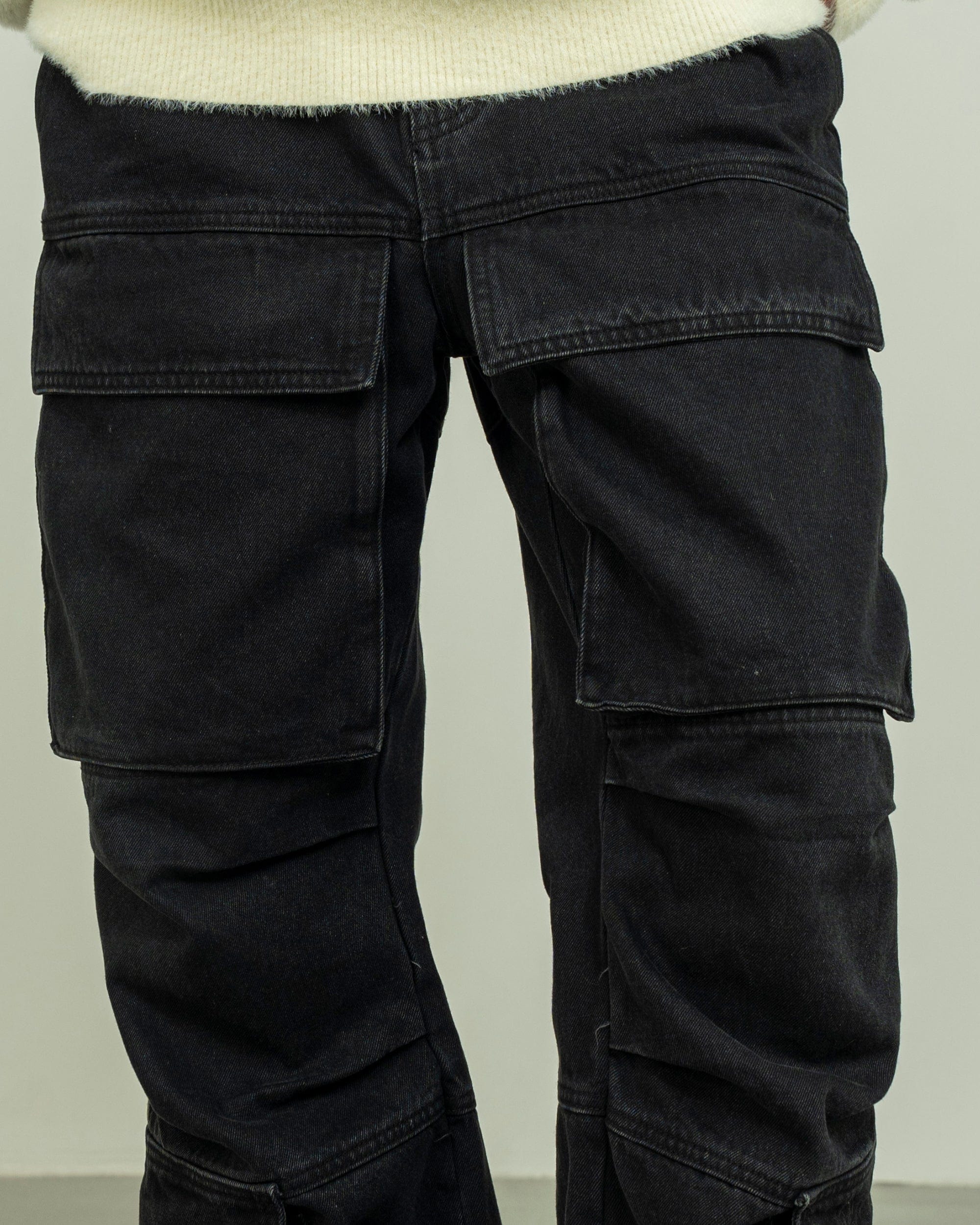 MAKEMORE Washed Denim Cargo, premium urban and streetwear designers apparel on PROJECTISR.com, MAKEMORE