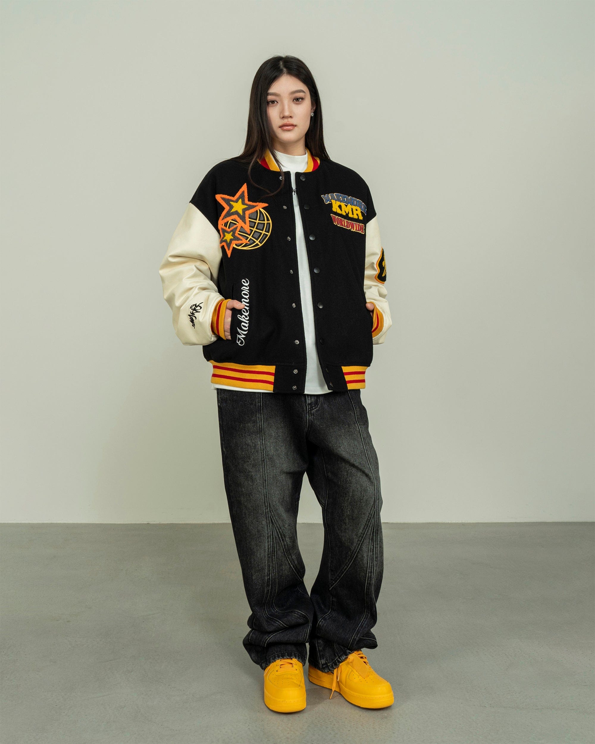 MAKEMORE KMR Patchwork Baseball Jacket