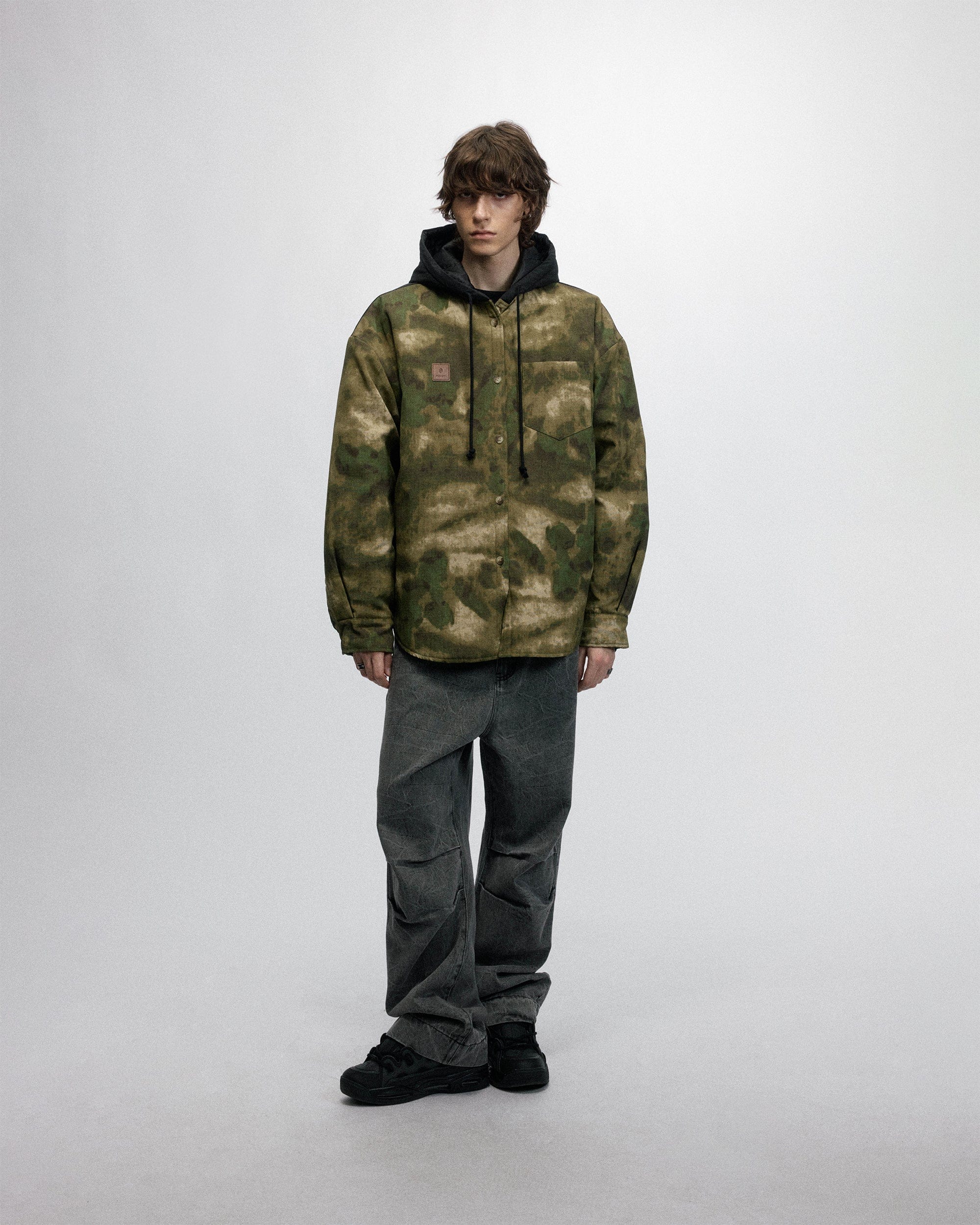 OVDY Tie-Dye Camo Hooded Puffer Jacket