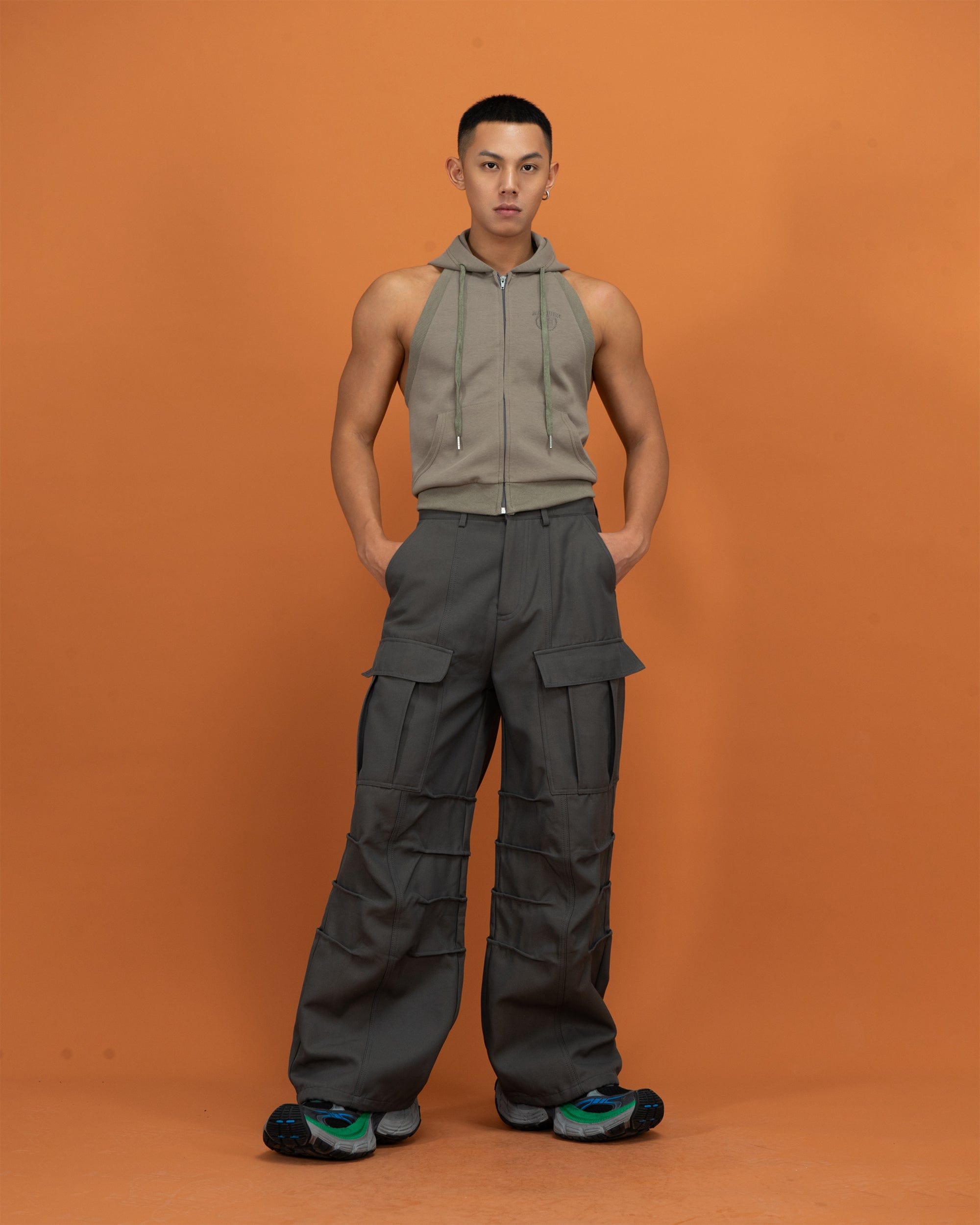 CLP Big-Pocket Crinkled Cargo Pants