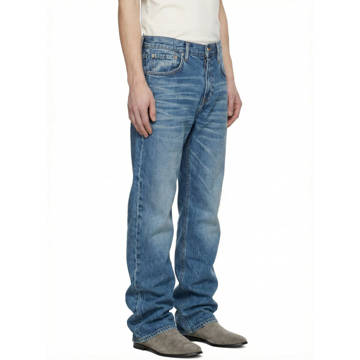 ZWDH Crinkled Whisker-Wash Jeans