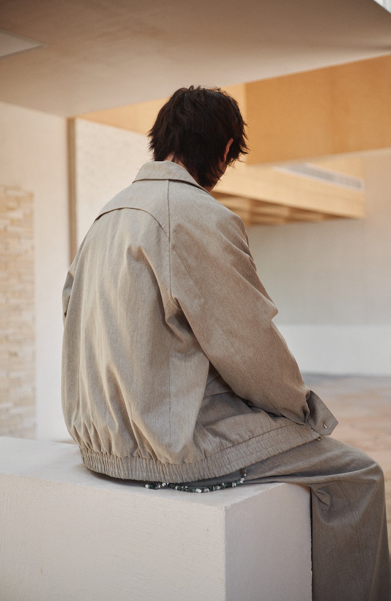 GONGHE REPUB Modern Check-Cuff Paneled Jacket