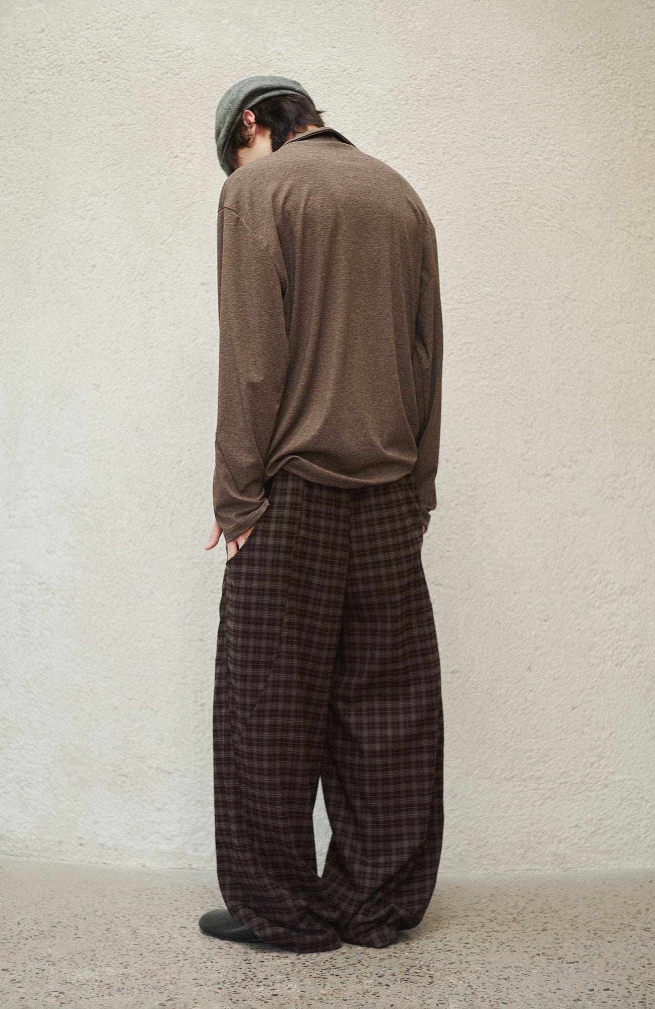 GONGHE REPUB Plaid Drawstring Wide-Leg Pants