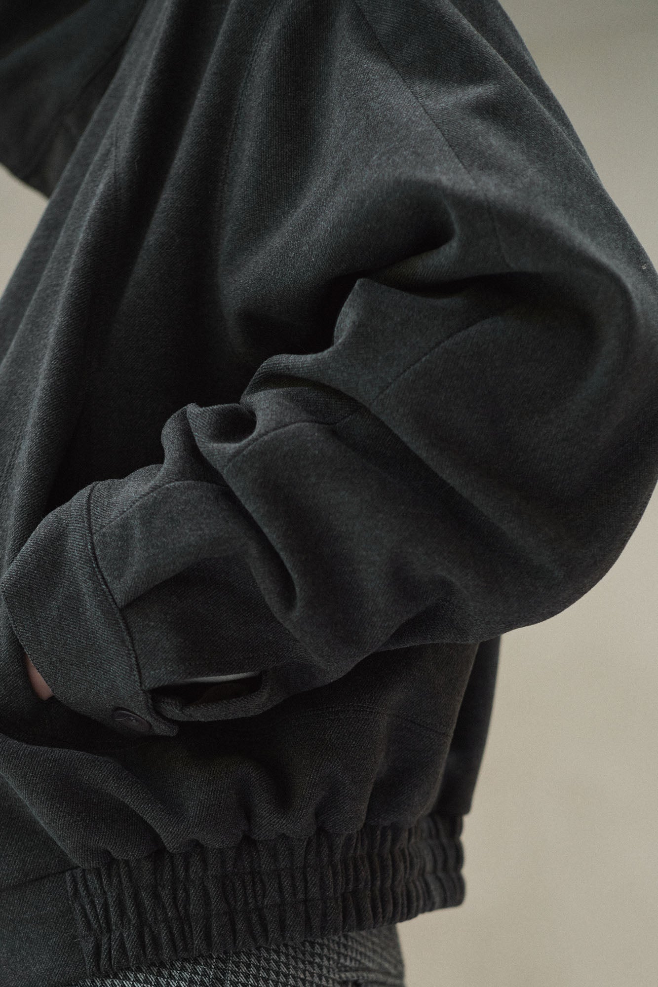 GONGHE REPUB High-Neck Woolen Crop Jacket
