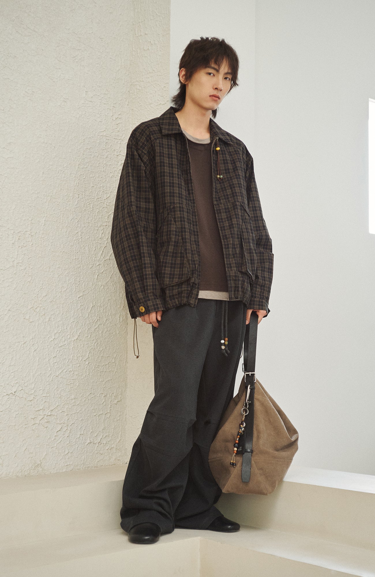 GONGHE REPUB Beaded-Drawstring Oversized Pants