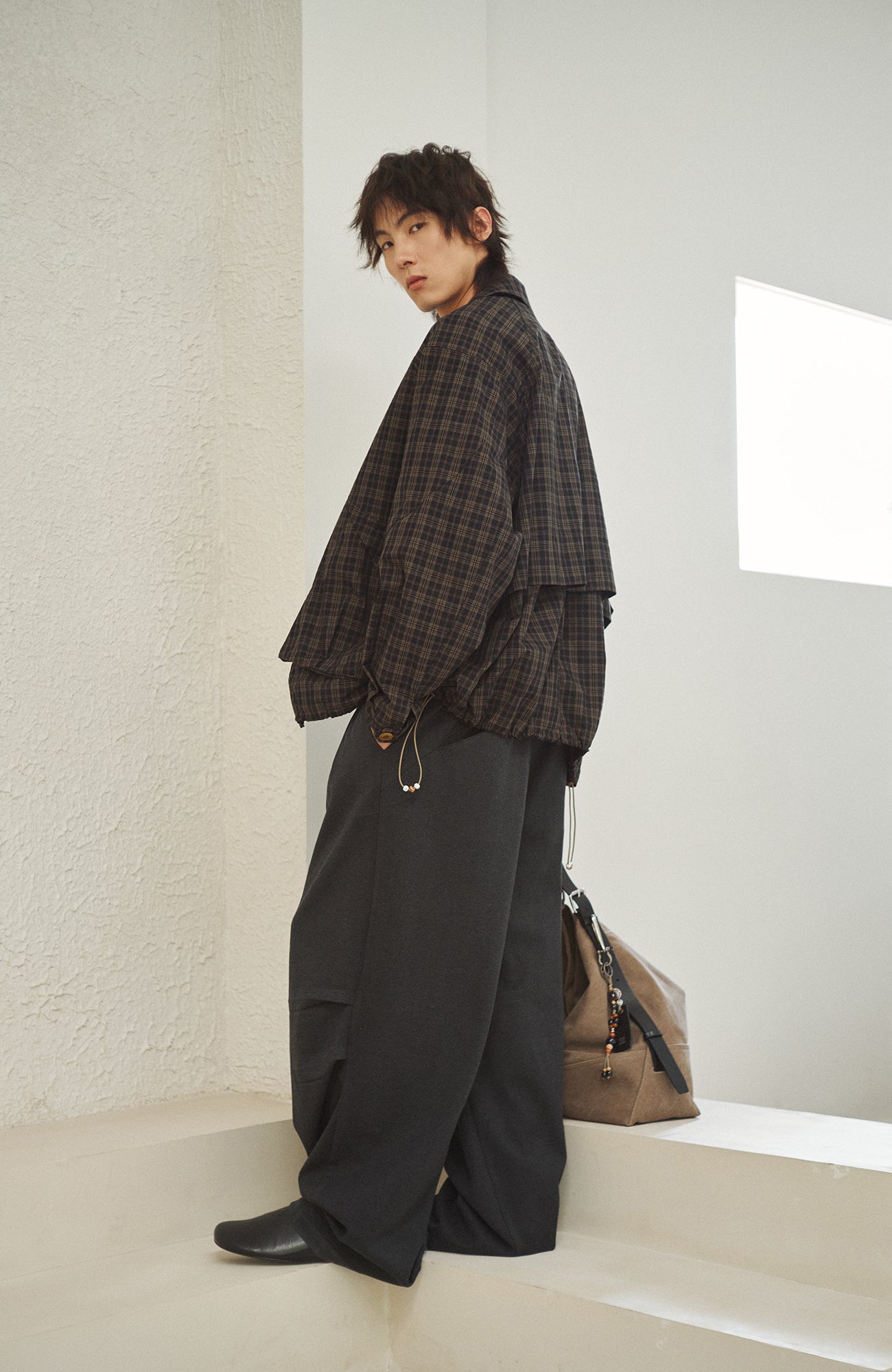 GONGHE REPUB Beaded-Drawstring Oversized Pants