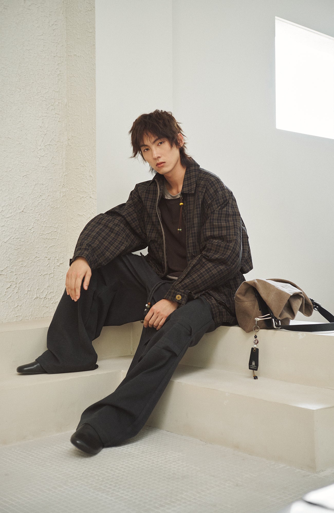 GONGHE REPUB Beaded-Drawstring Oversized Pants