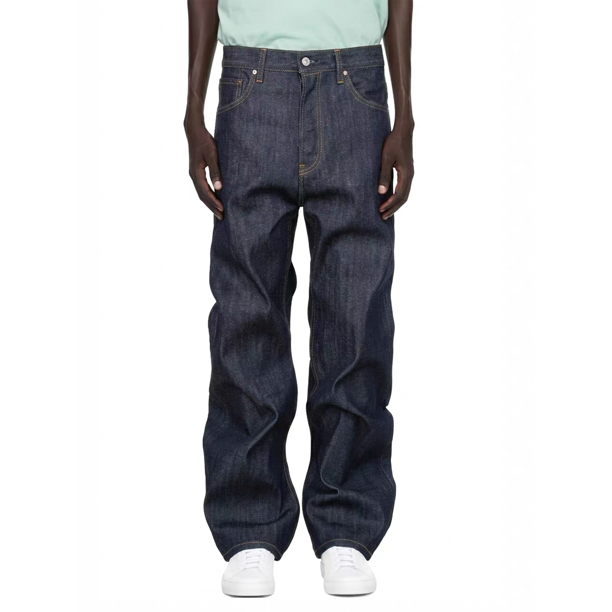 ZWDH Raw Selvedge Denim Loose Straight-Leg Jeans