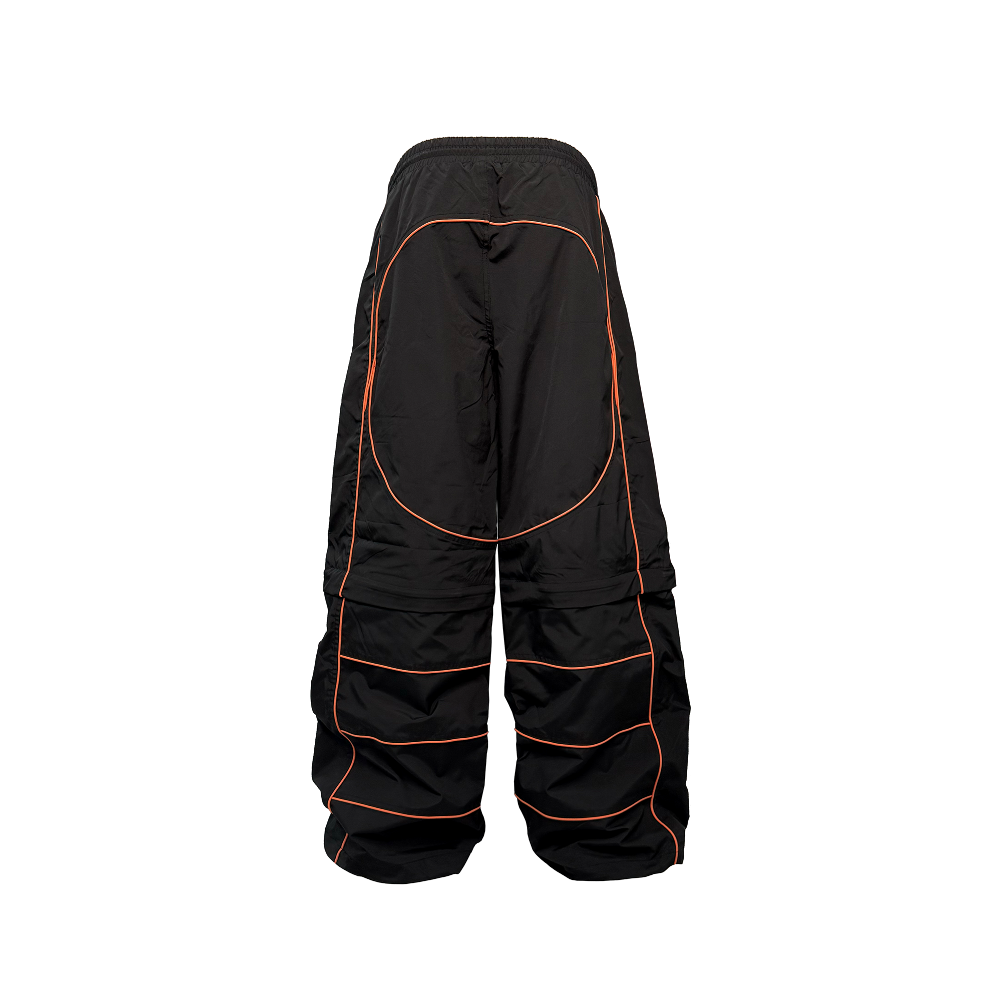 PCCVISION Contrast-Stitch Detachable Paneled Wide-Leg Pants