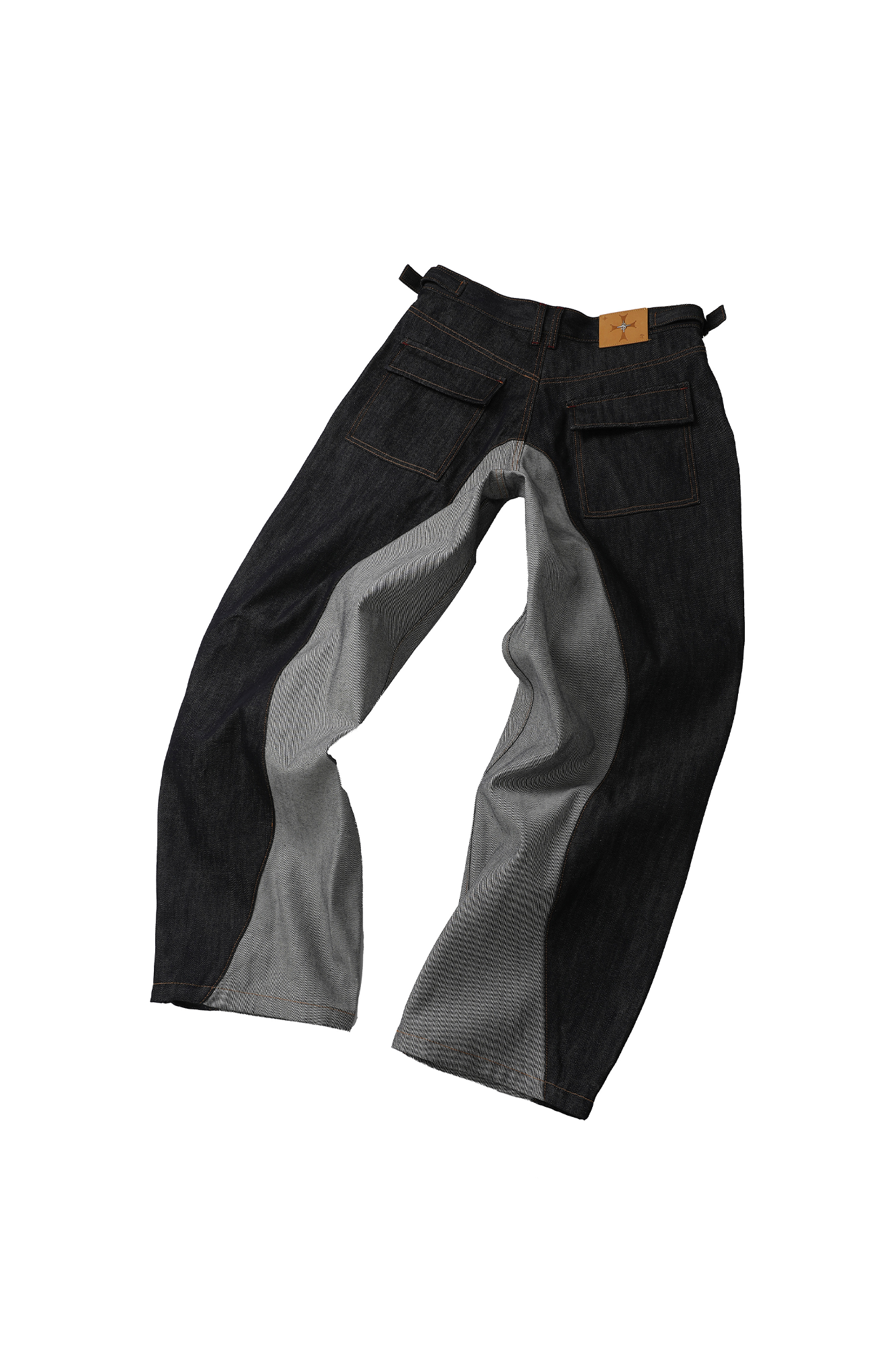 STEEPC Inverted Panel Snap-Fly Raw Jeans, premium urban and streetwear designers apparel on PROJECTISR.com, STEEPC