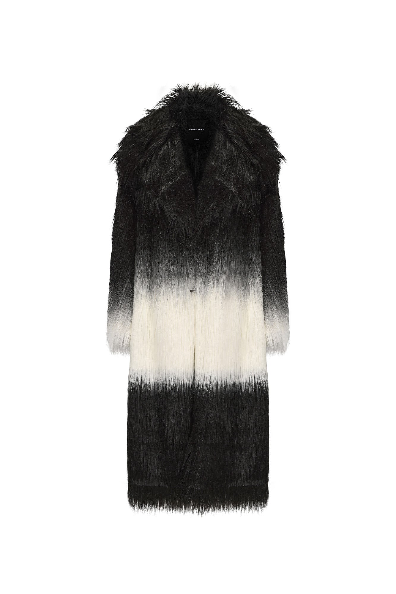 VANN VALRENCE Gradient Mane Faux Fur Maxi Coat