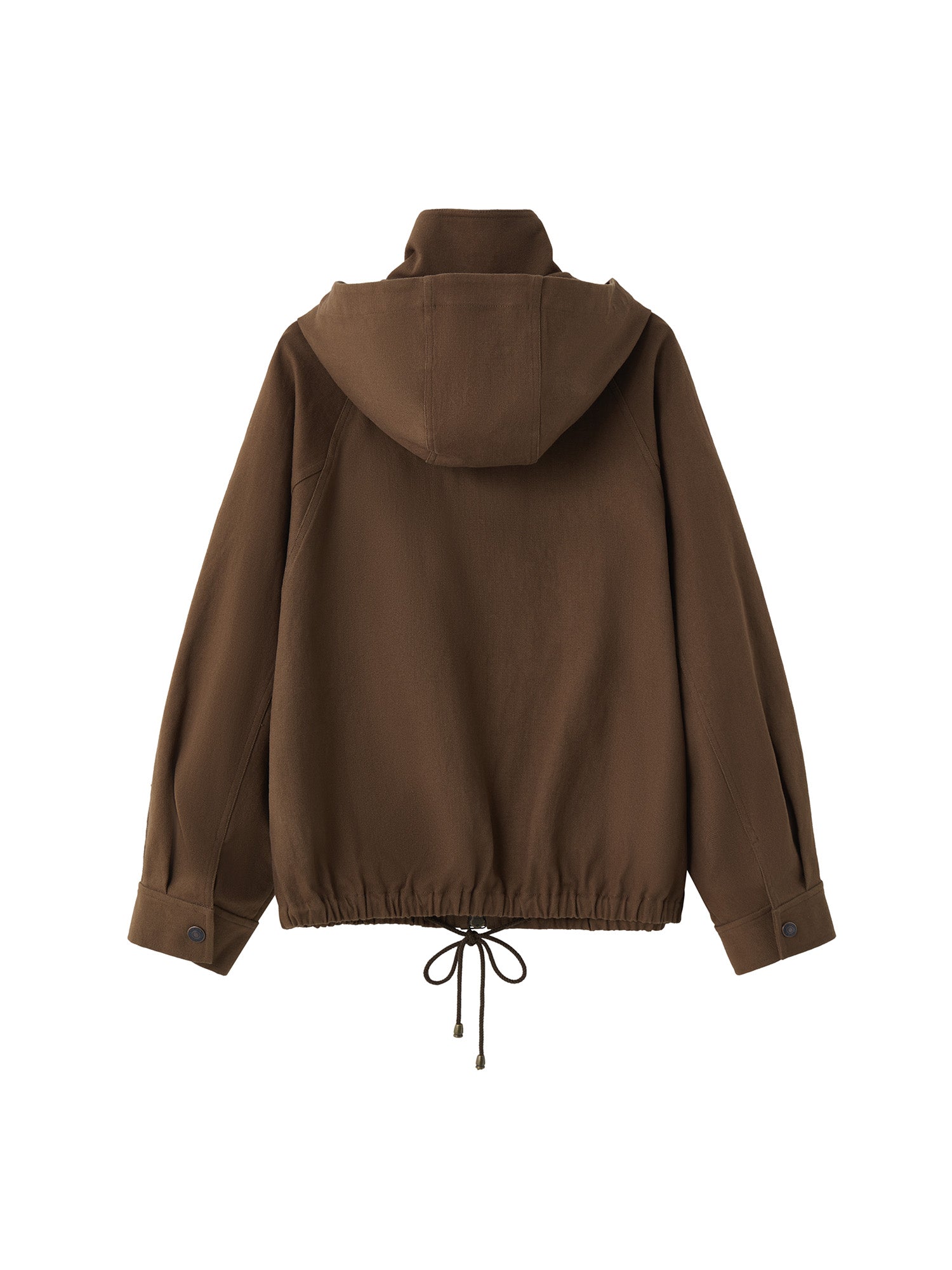 OPICLOTH Stand-Collar Drawstring Utility Hooded Jacket